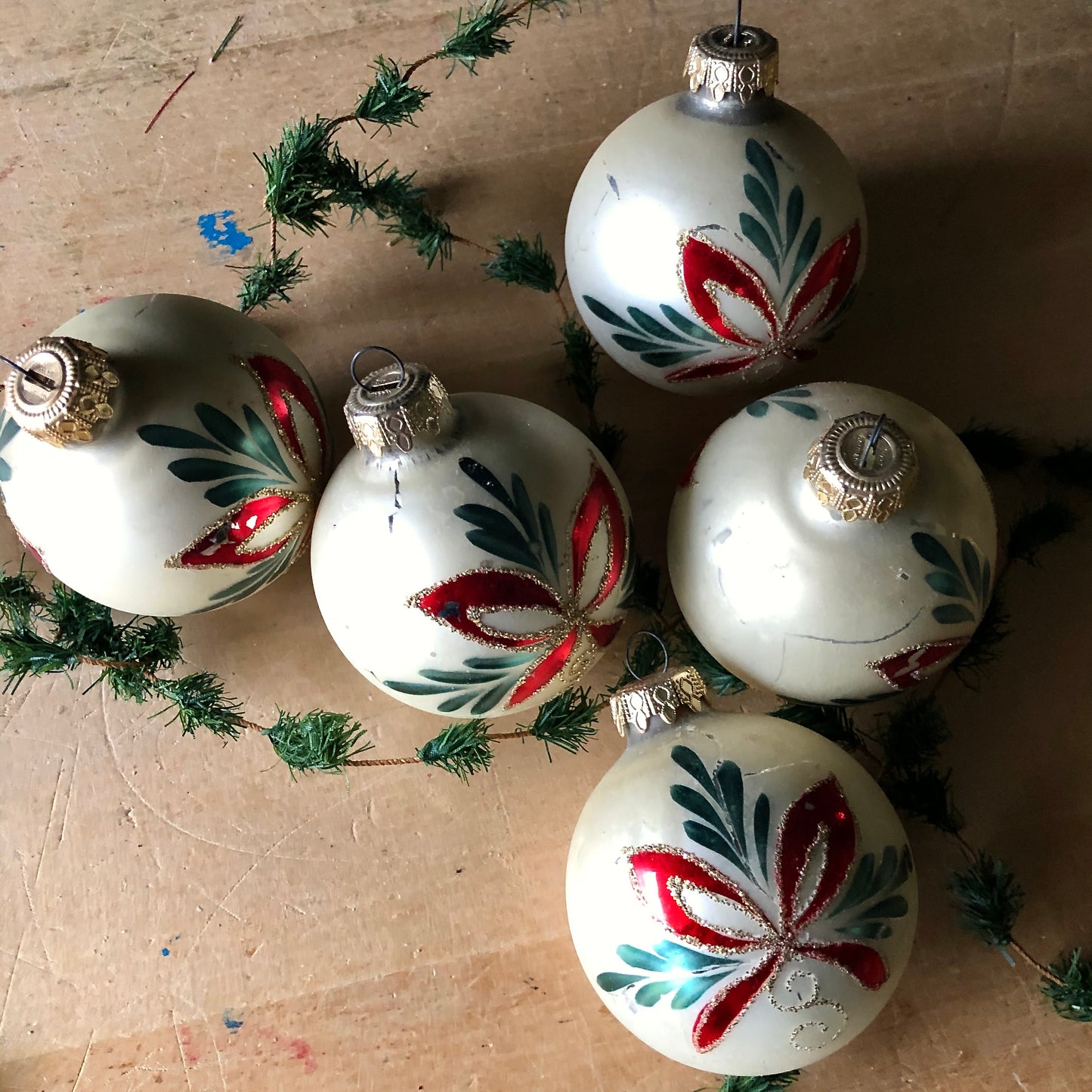 Vintage W. German Glass Ornaments (c.1960s)