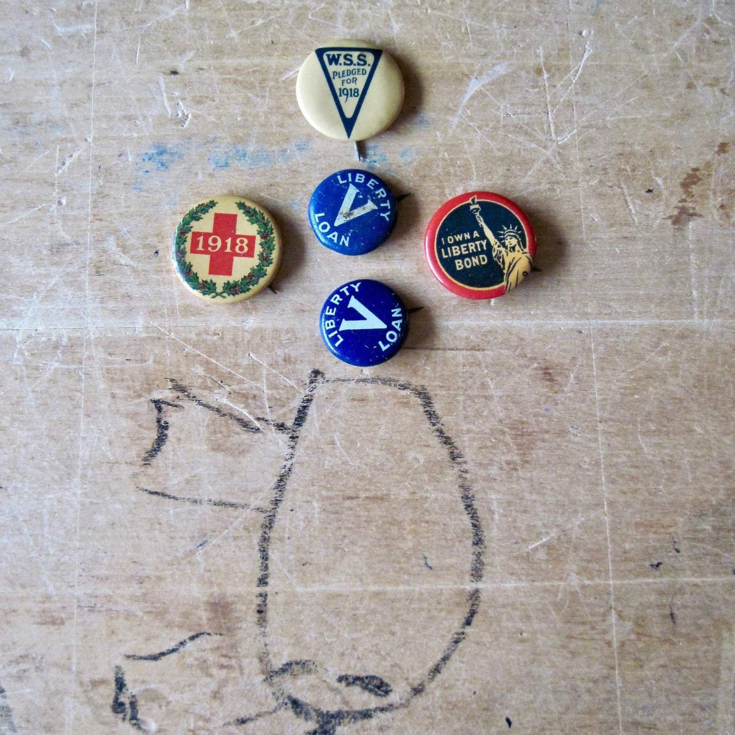 WWI Liberty Bond Pin Back Buttons (c.1918)