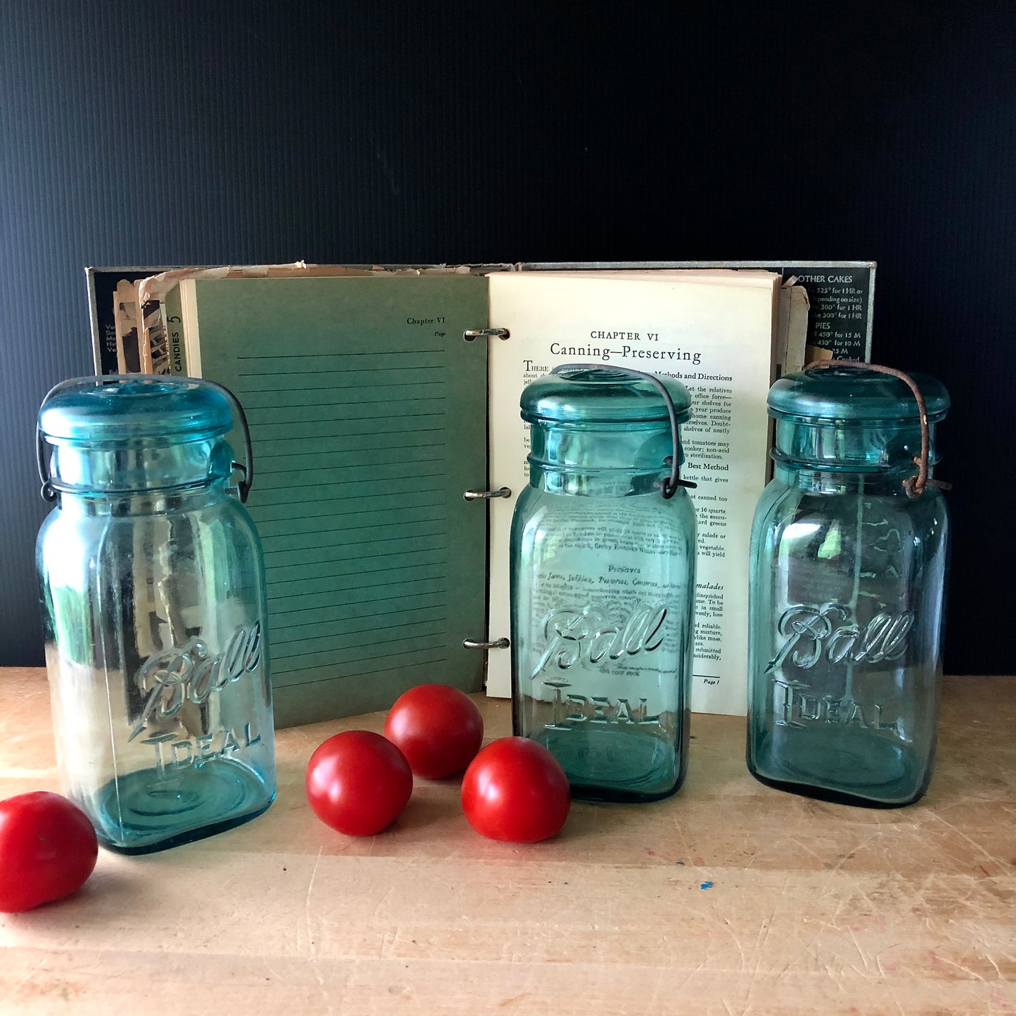 Antique Blue Ball Mason Canning Jars (c.1920s)