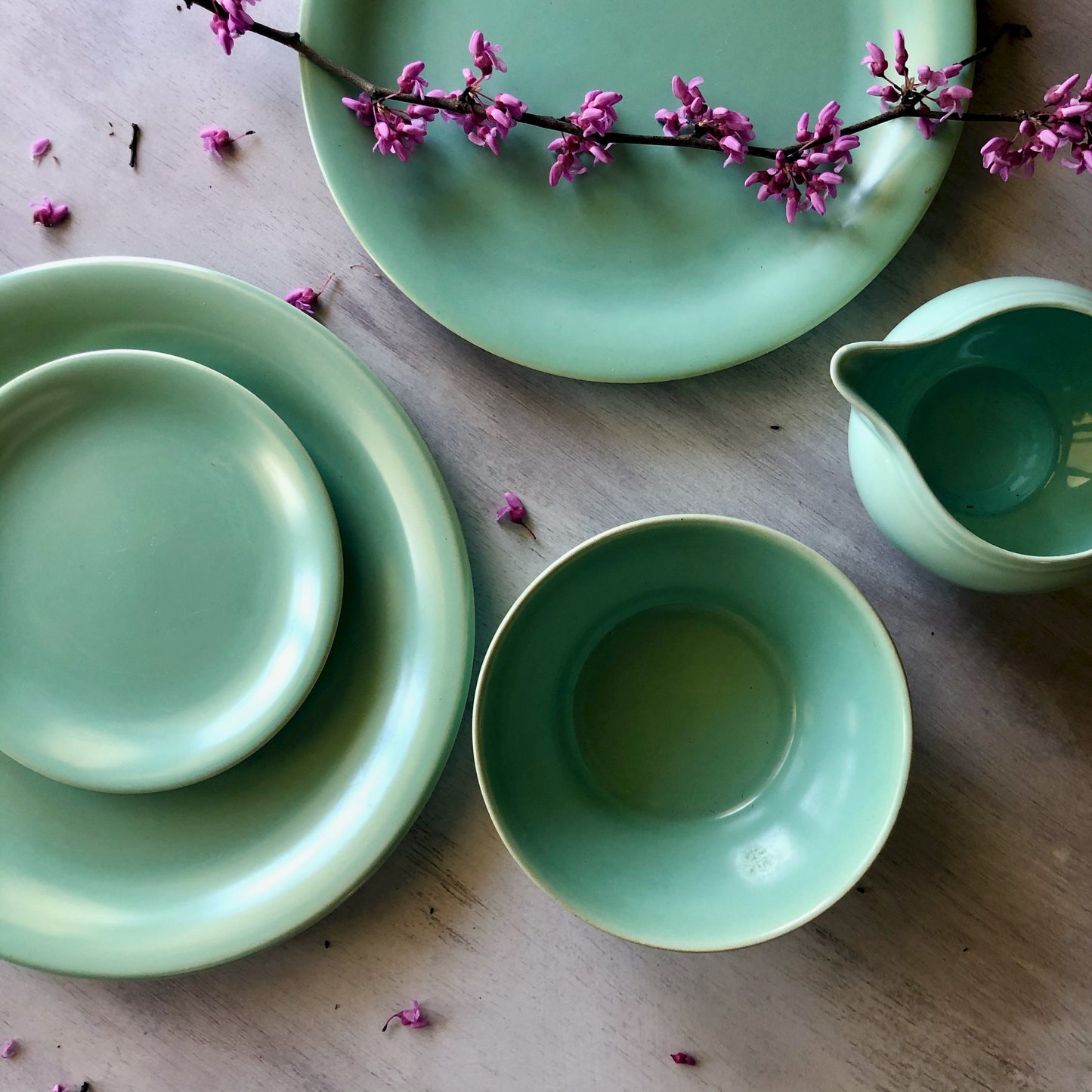 Vintage Pacific Pottery Green Dinnerware (c.1940s)