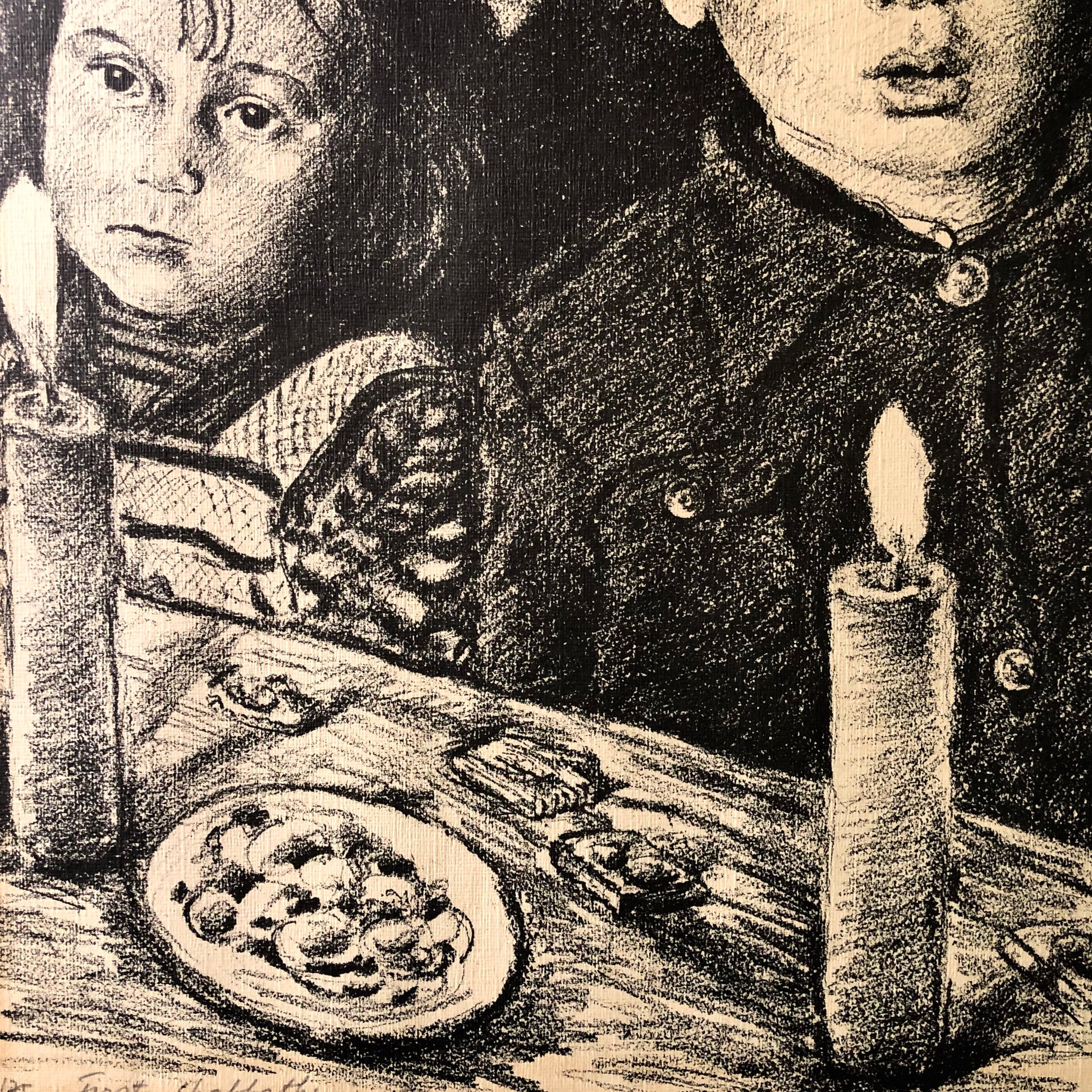 Jewish Art 'First Sabbath' Lithograph (1970)