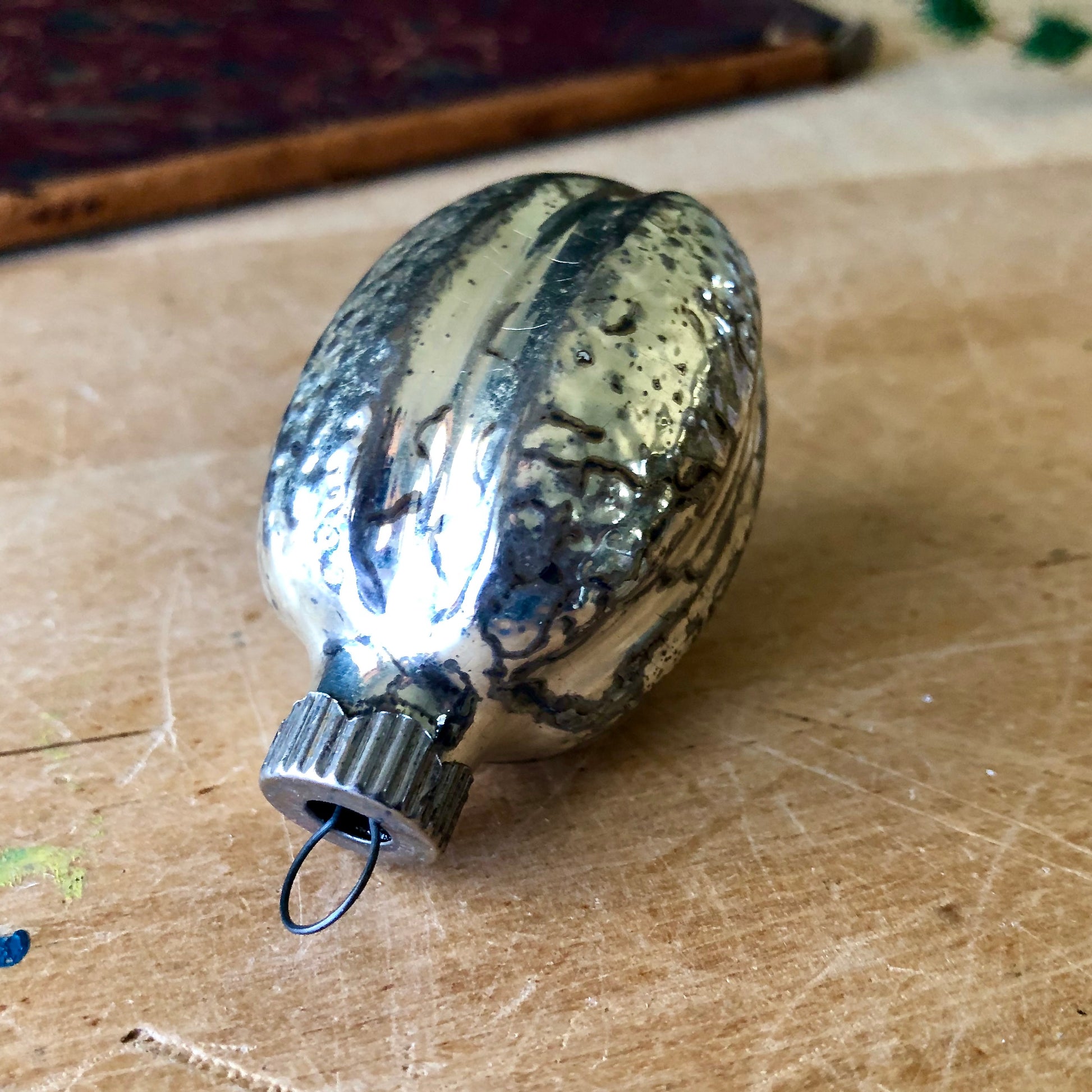Antique Mercury Glass Pine Cone Ornaments (c.1920s)