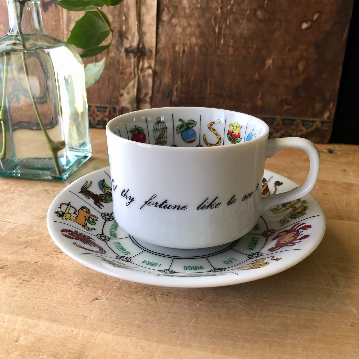 Vintage Fortune Teller's Astrology Tea Cup and Saucer (c.1970s)