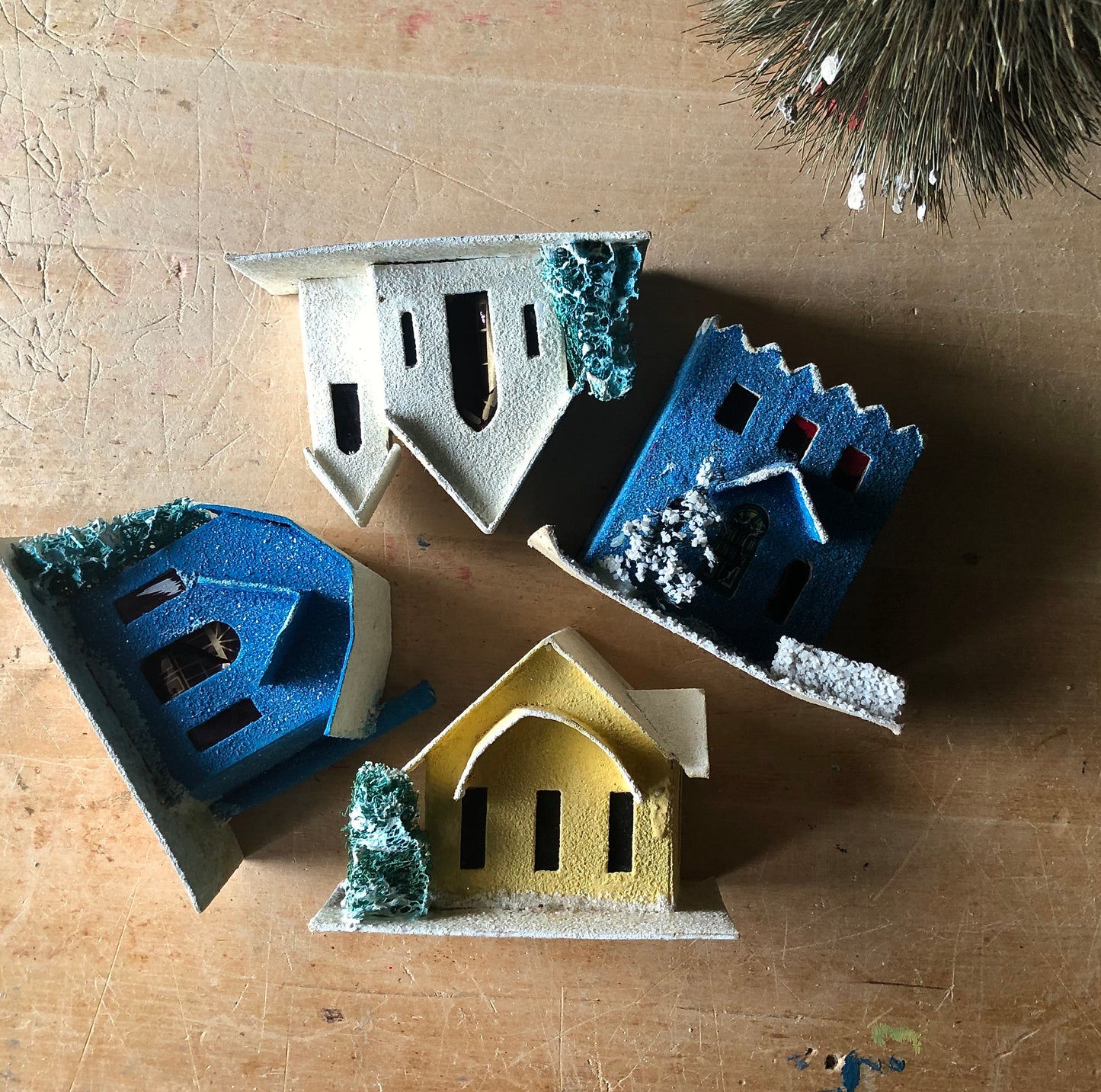 Vintage Paper Board Houses, Made in Japan (c.1950s)