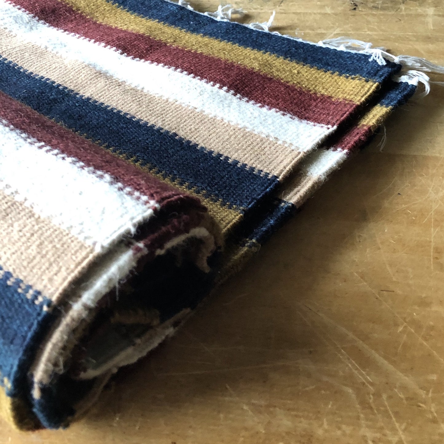 Vintage Striped Wool Kilim Rug (c.1980s)