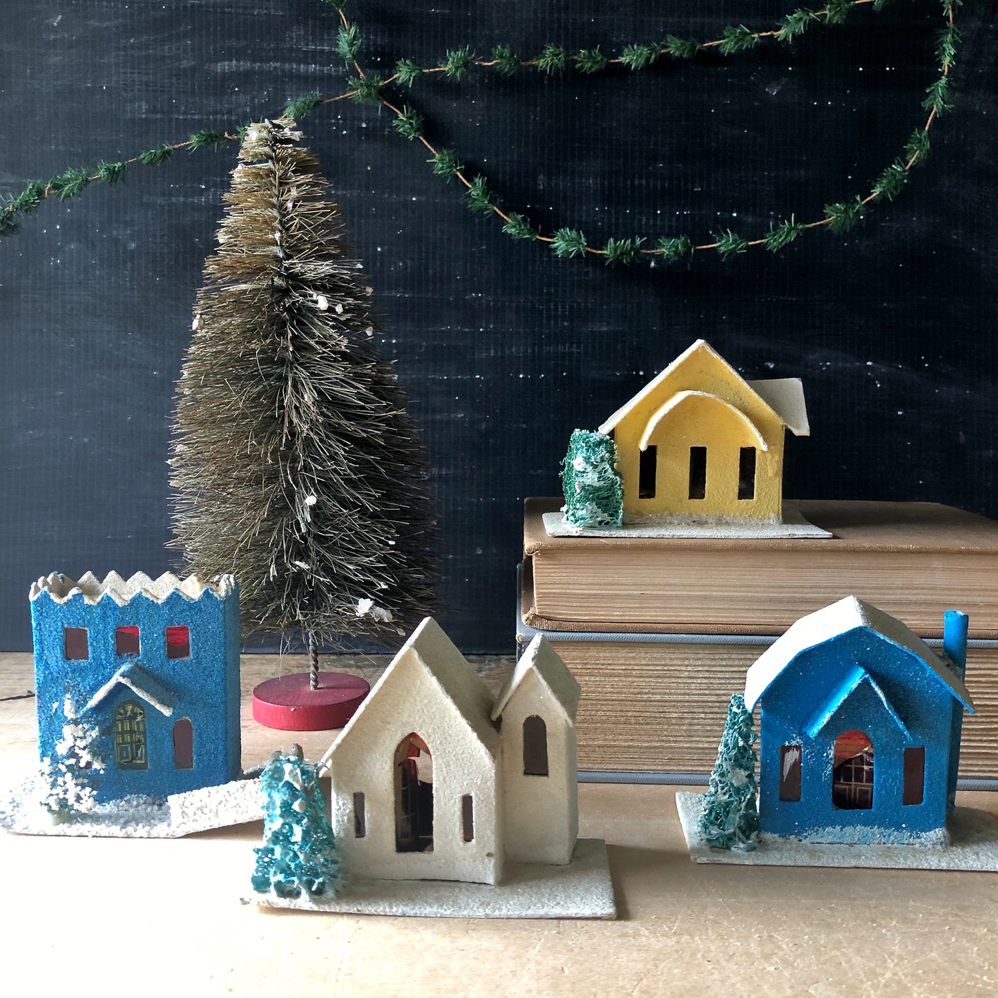 Vintage Paper Board Houses, Made in Japan (c.1950s)