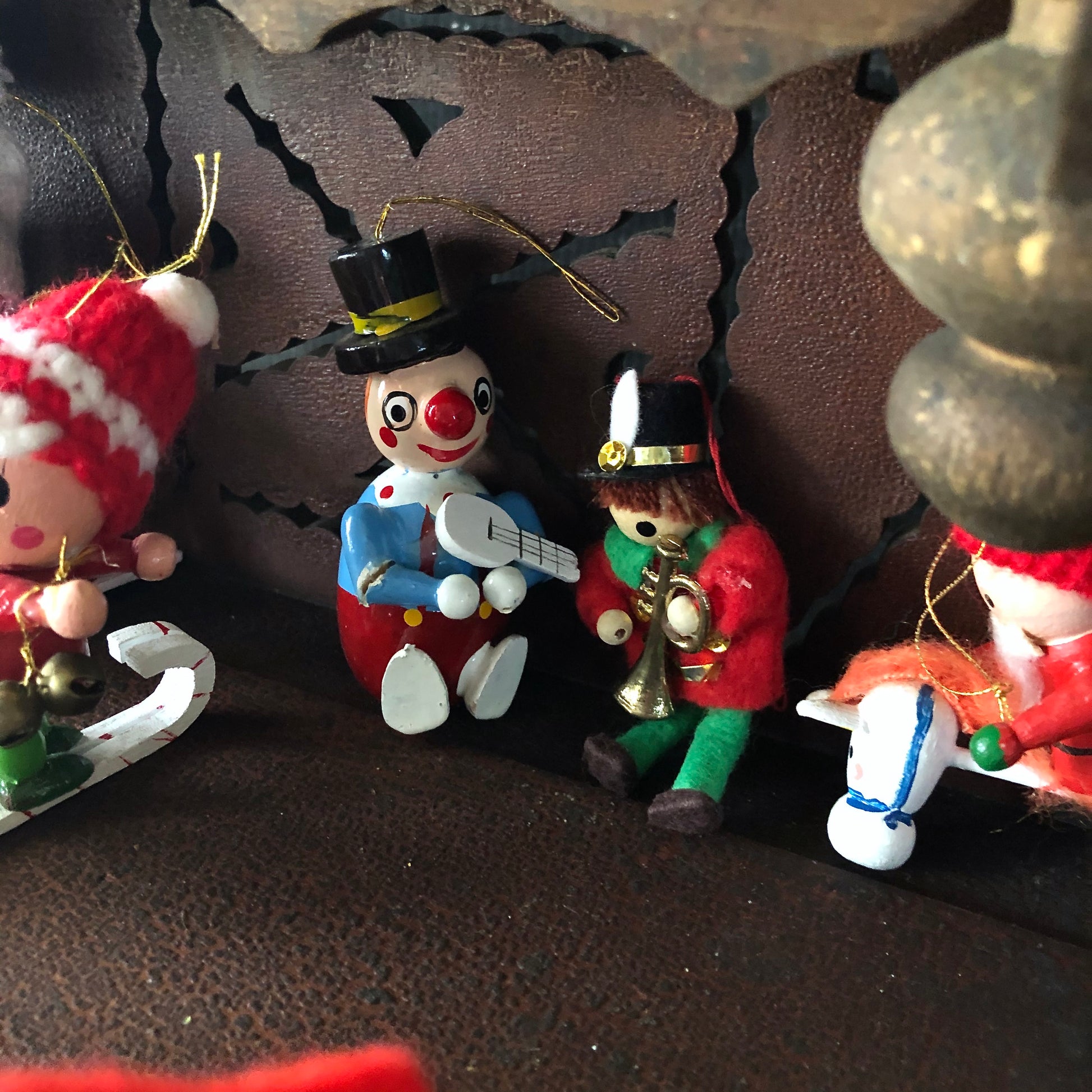 Vintage Wooden Miniature Christmas Ornaments (c.1960s)