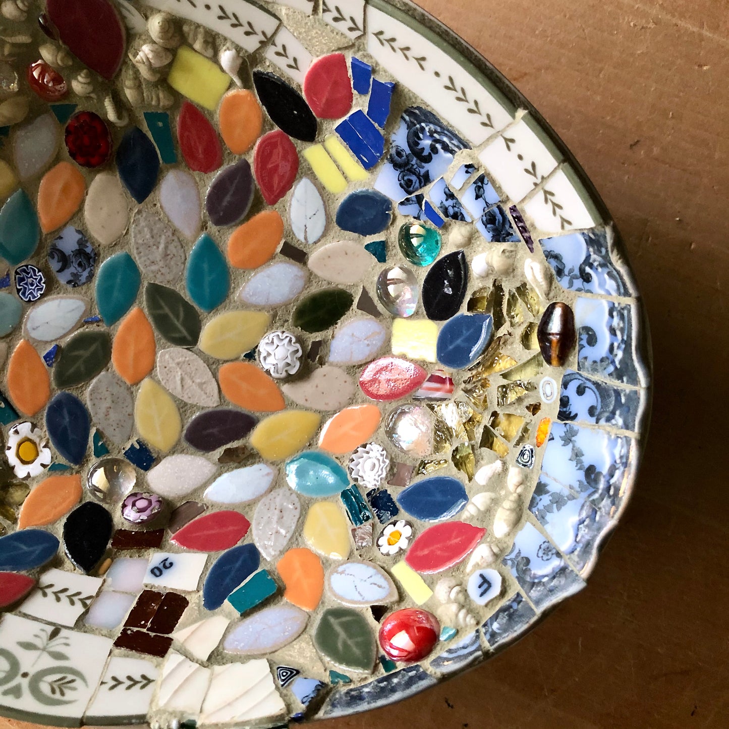 Mid Century Green Mosaic Bowl