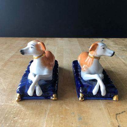 Pair of Vintage Ceramic Greyhound Dog Figurines