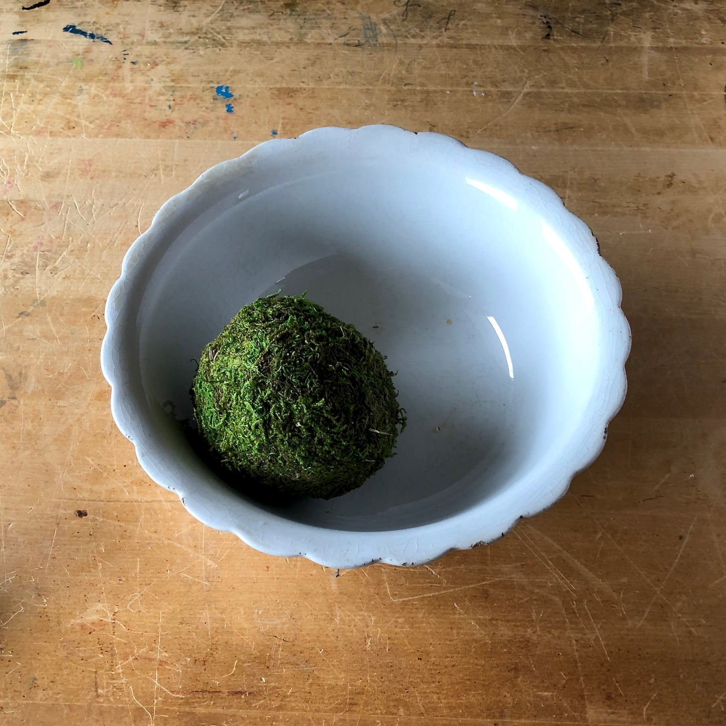 Antique White Fluted Ironstone Bowl (c.1880s)