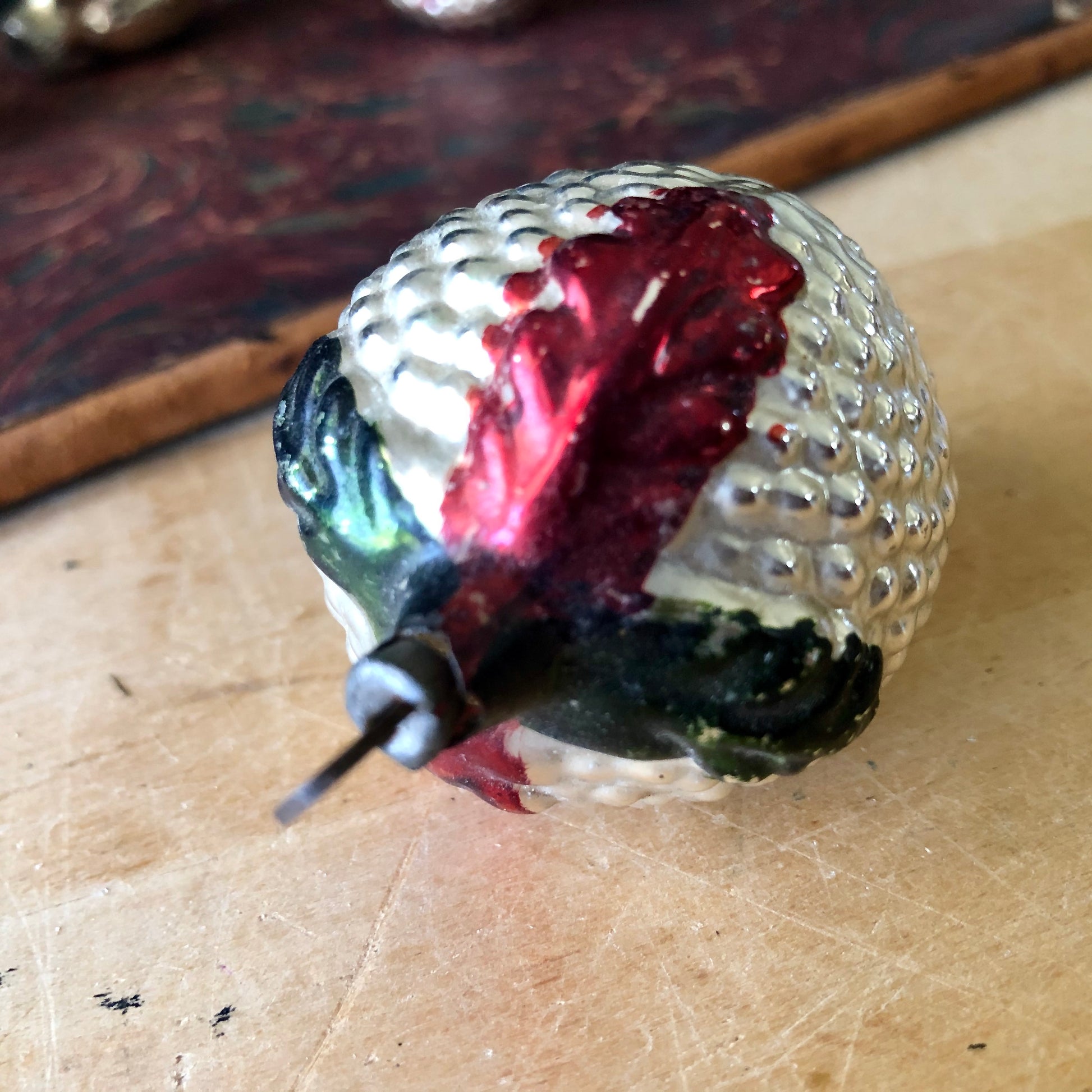 Antique Mercury Glass Pine Cone Ornaments (c.1920s)