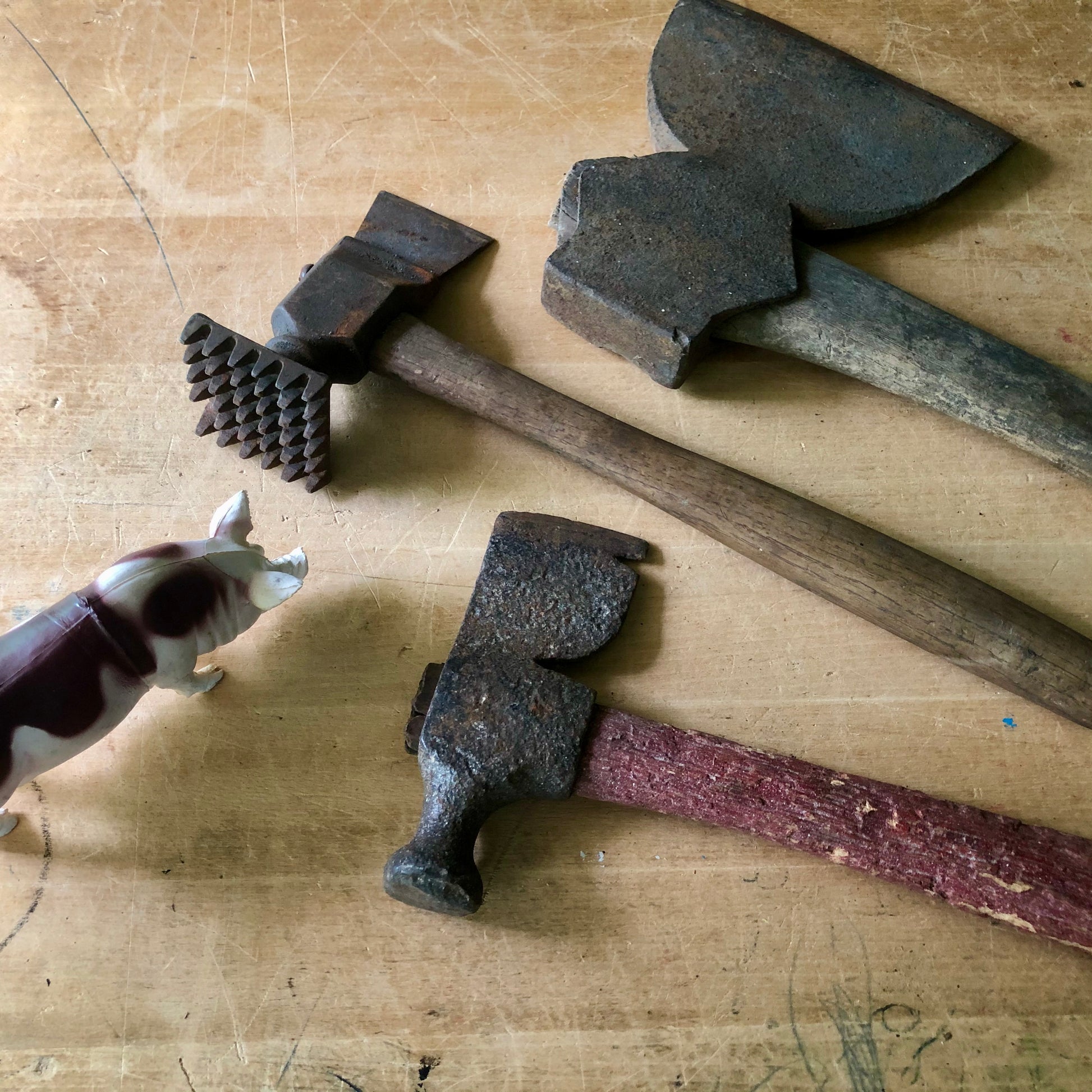 Primitive Antique Axe, Hammer and Hatchet Hand Tools (c.1900s)