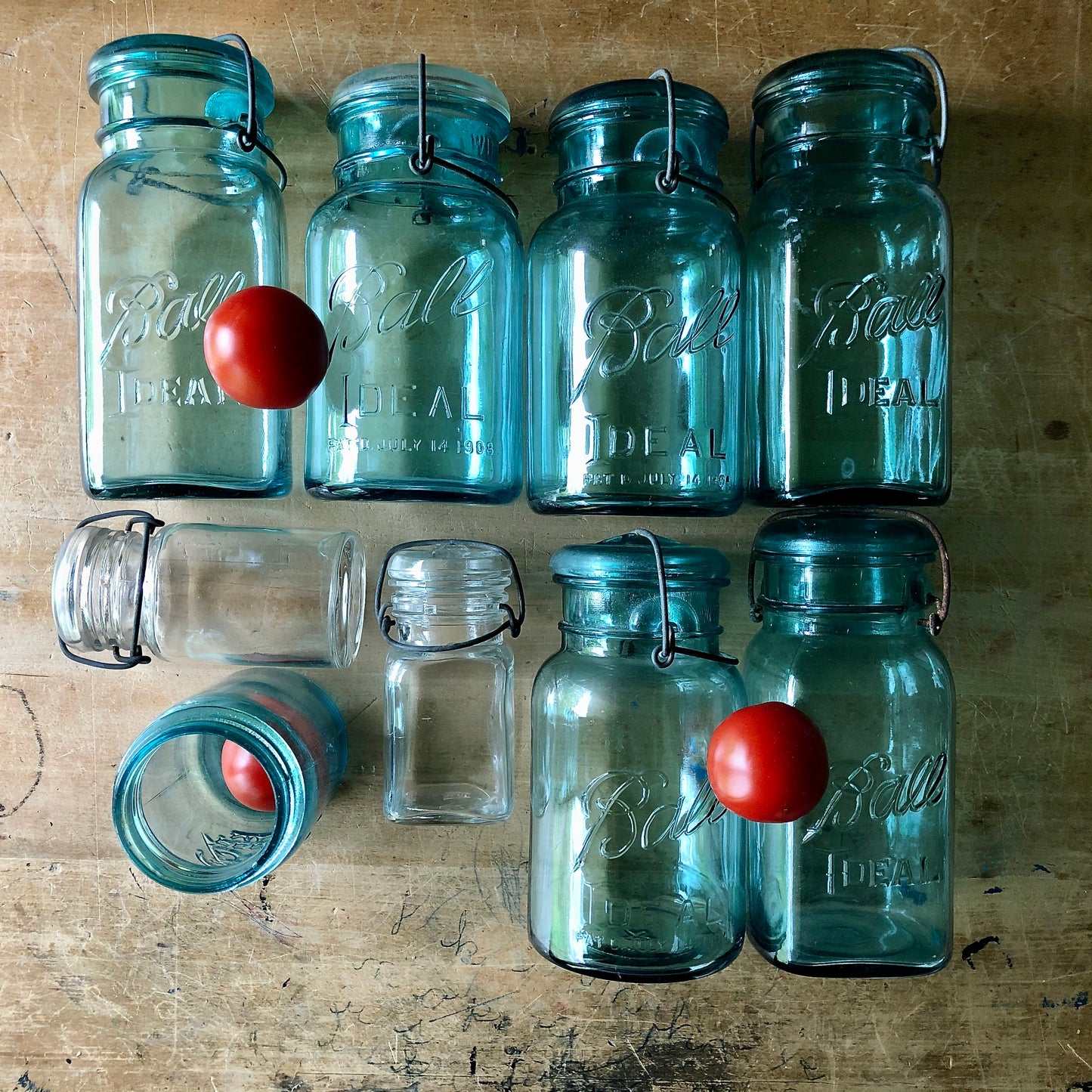 Antique Blue Ball Mason Canning Jars (c.1920s)