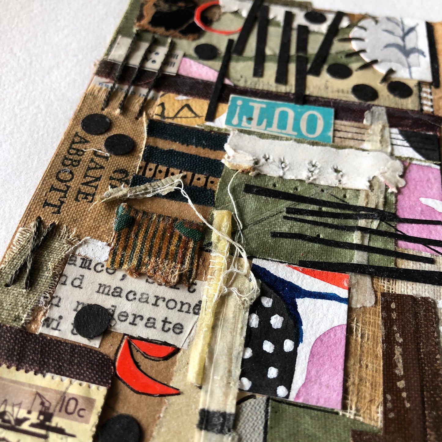 Ready to Frame Vintage Book Collage, 'Out'