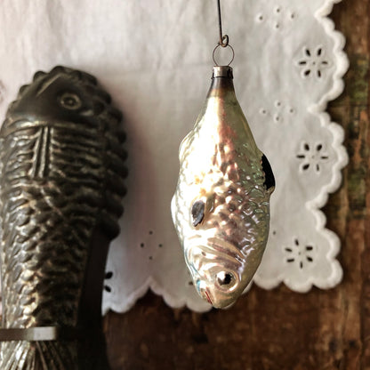 Antique German Mercury Glass Fish Ornaments (1900s)