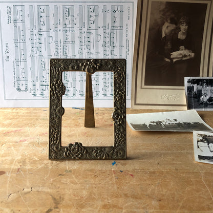 Antique Brass Tabletop Photo Frame (c.1900s)