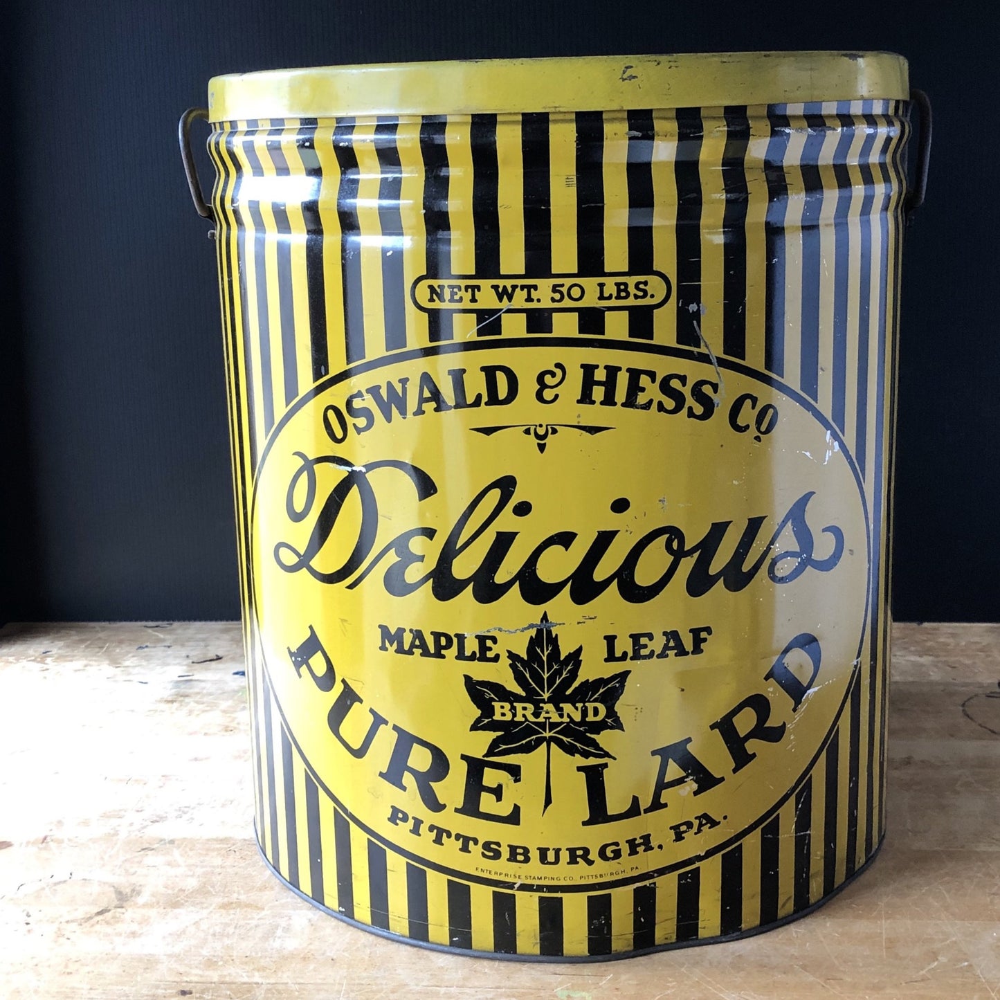 Maple Leaf Pure Lard Vintage Advertising Tin (c.1940s)