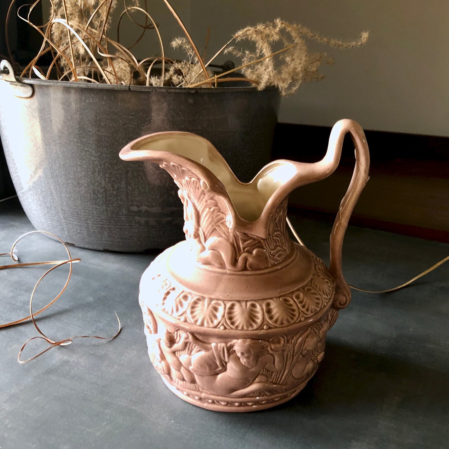 Vintage Pink Poseidon Mermaid Pitcher (c.1960s)