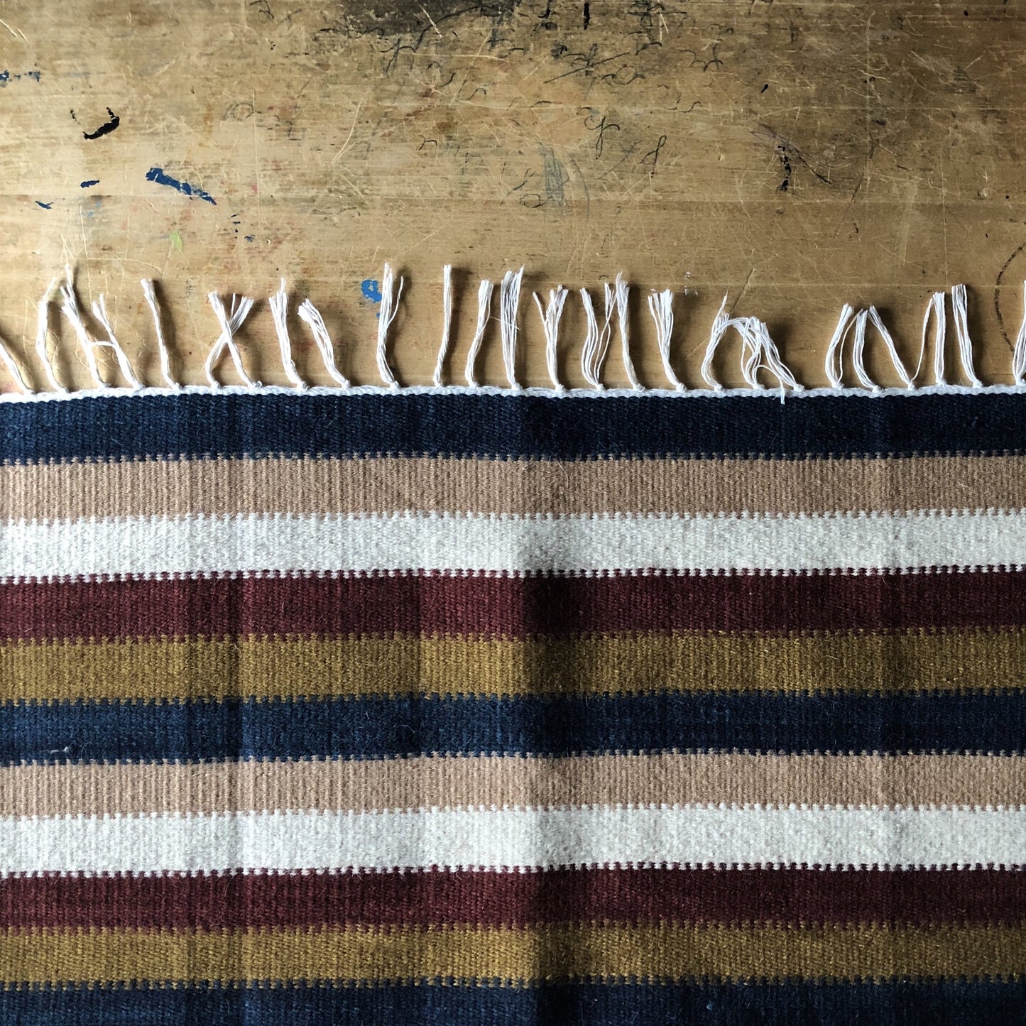 Vintage Striped Wool Kilim Rug (c.1980s)