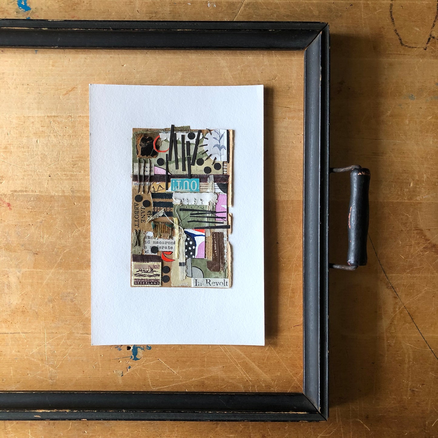 Ready to Frame Vintage Book Collage, 'Out'