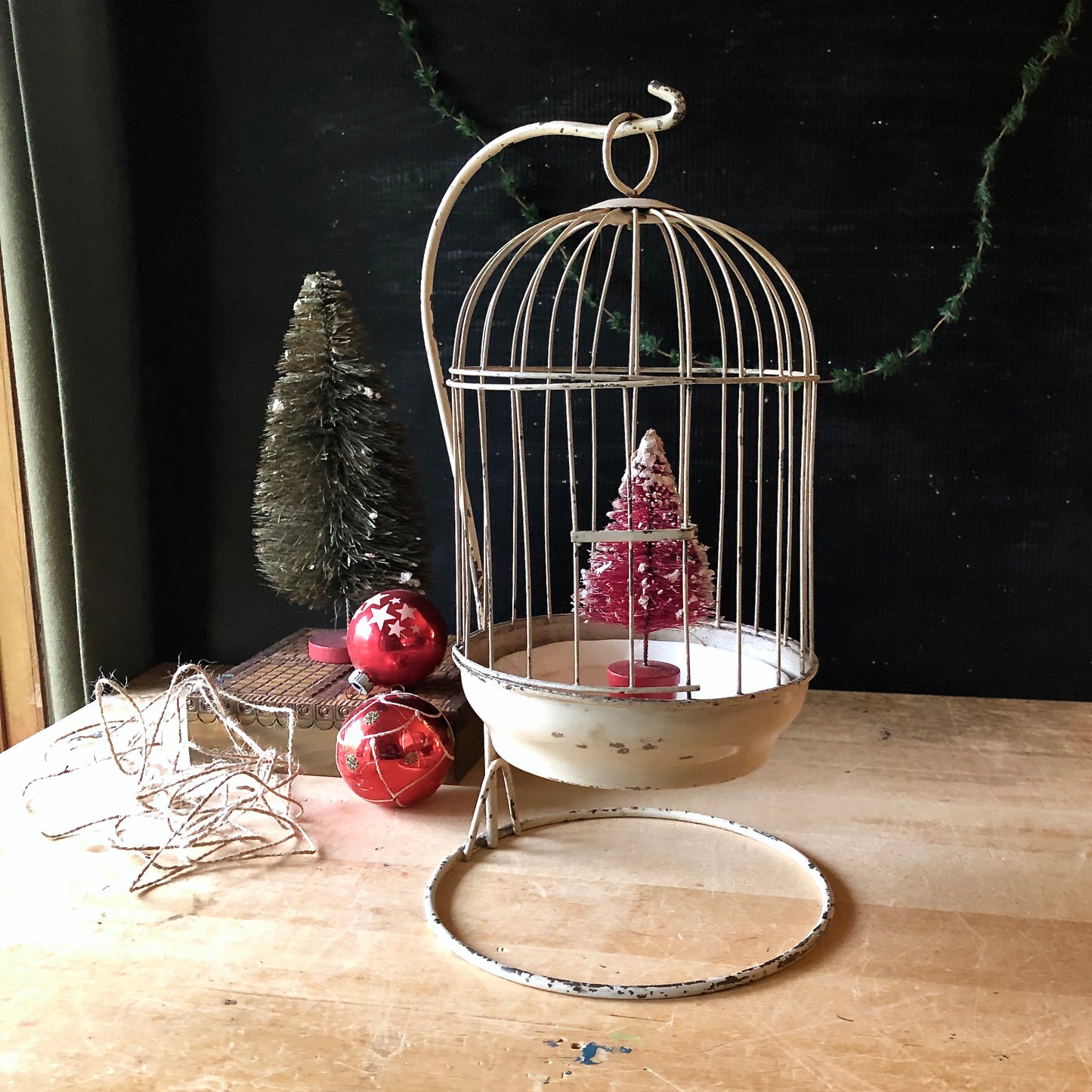 Antique Birdcage with Tabletop Stand (c.1900s)