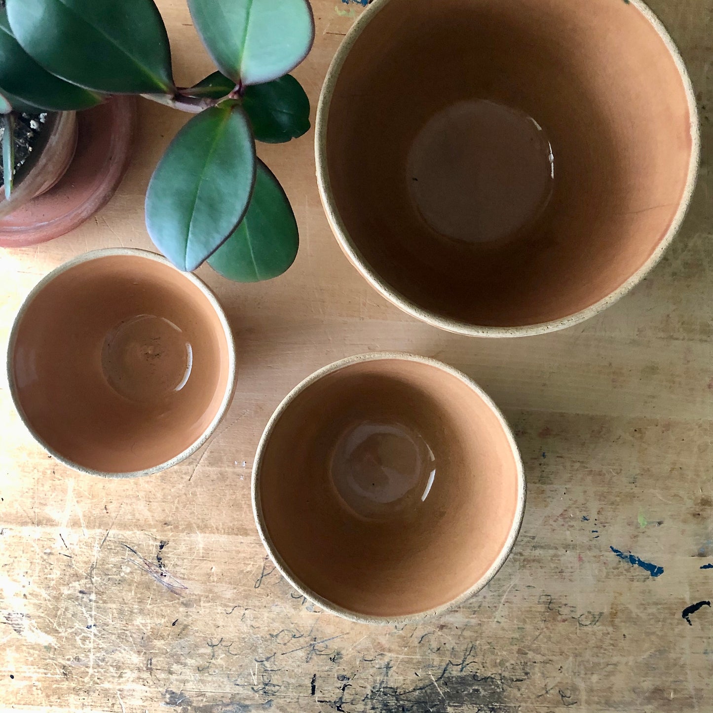 Antique Yellow Ware Mixing Bowl Set, Robinson Ransbottom (c.1939)