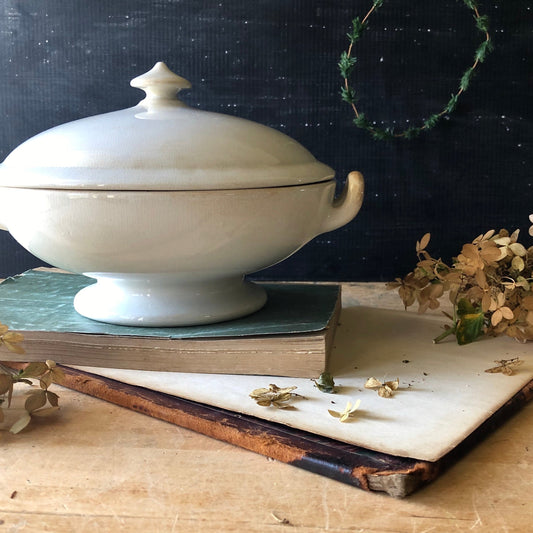 Antique English Ironstone Footed Vegetable Dish (c.1870s)