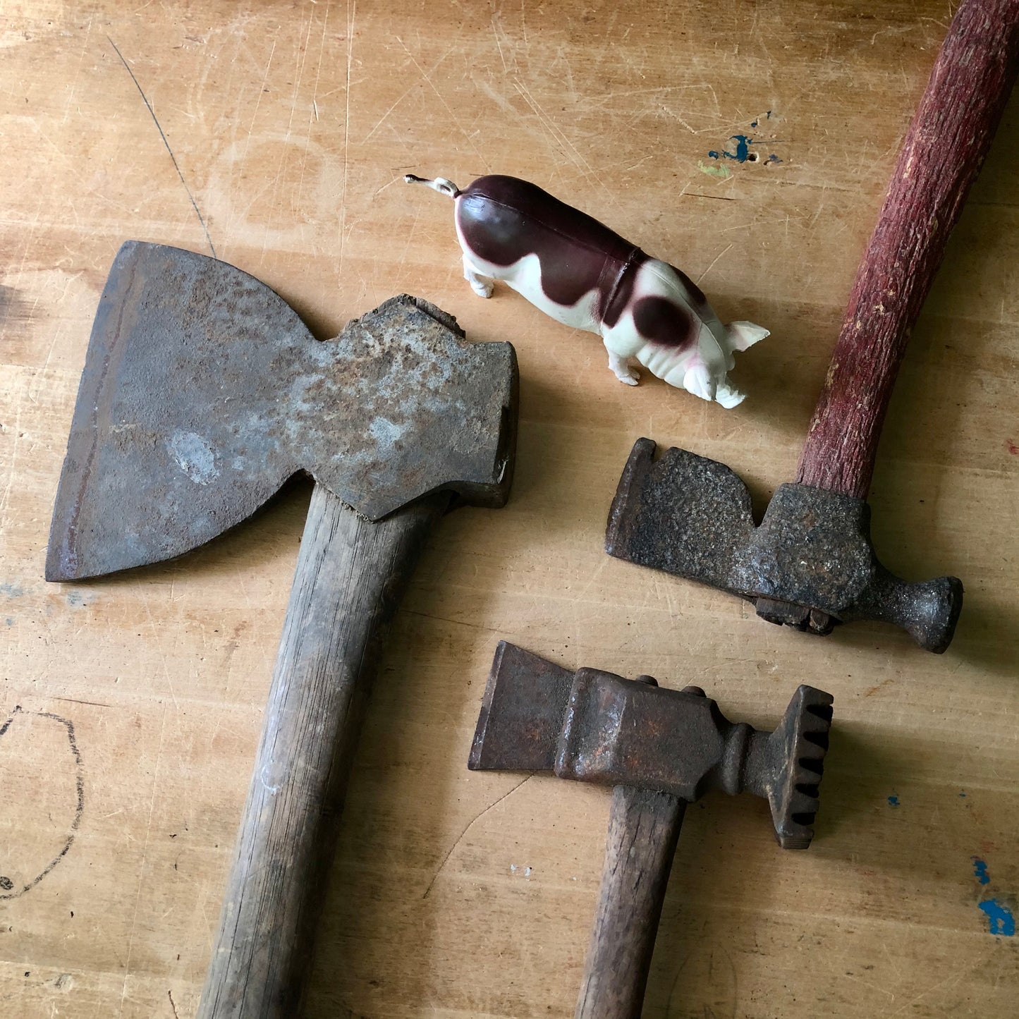 Primitive Antique Axe, Hammer and Hatchet Hand Tools (c.1900s)