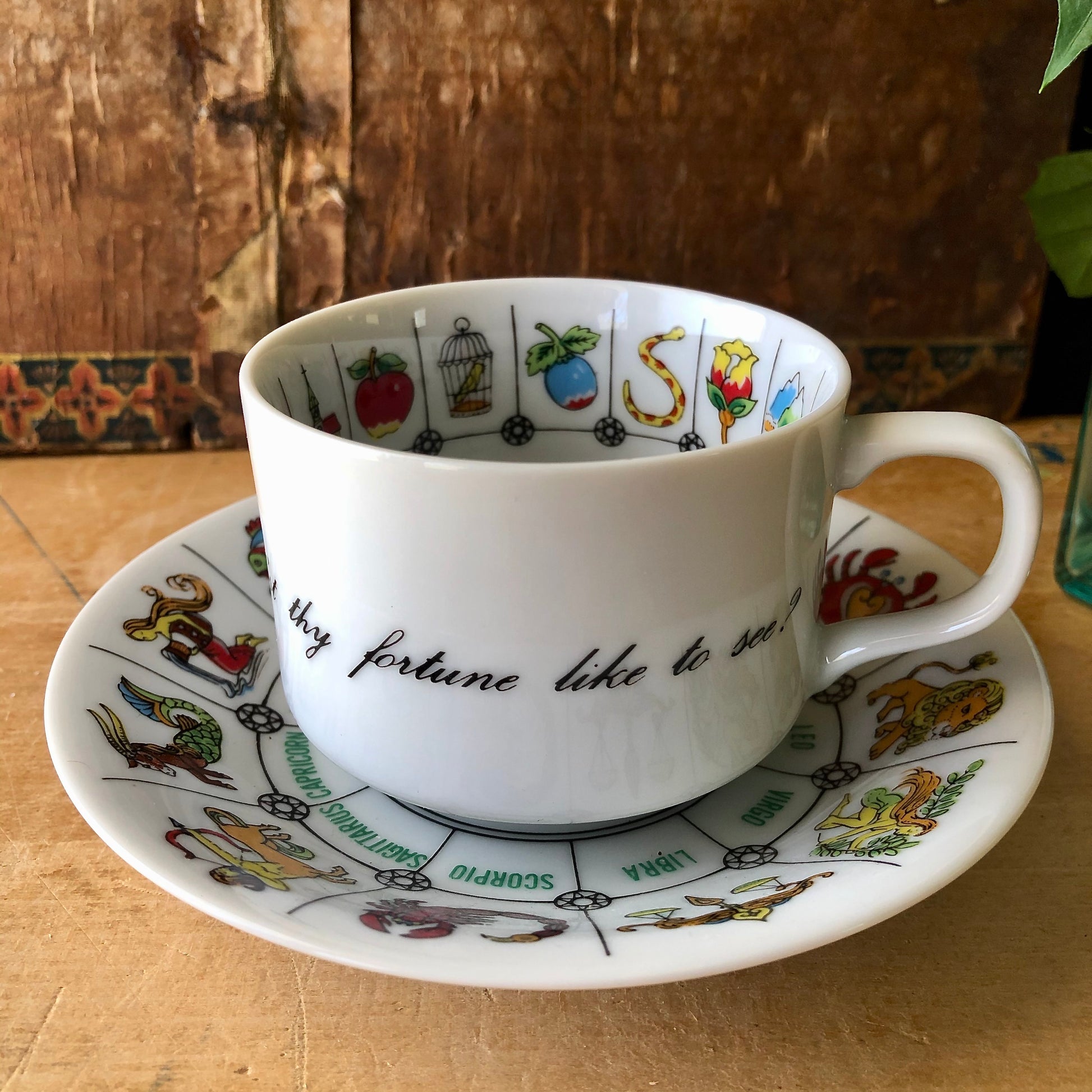 Vintage Fortune Teller's Astrology Tea Cup and Saucer (c.1970s)