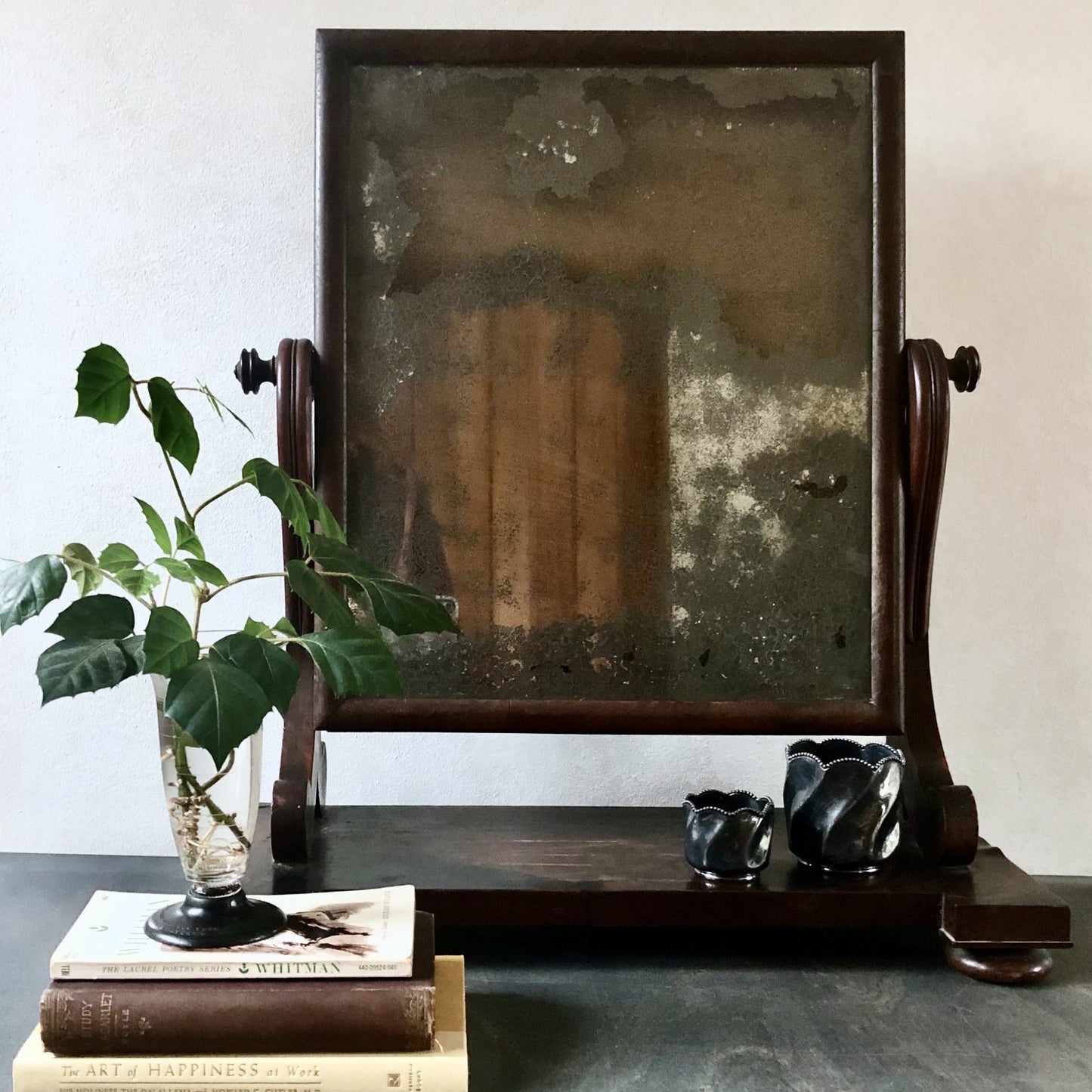 Antique American Empire Shaving Mirror (c.19th century)