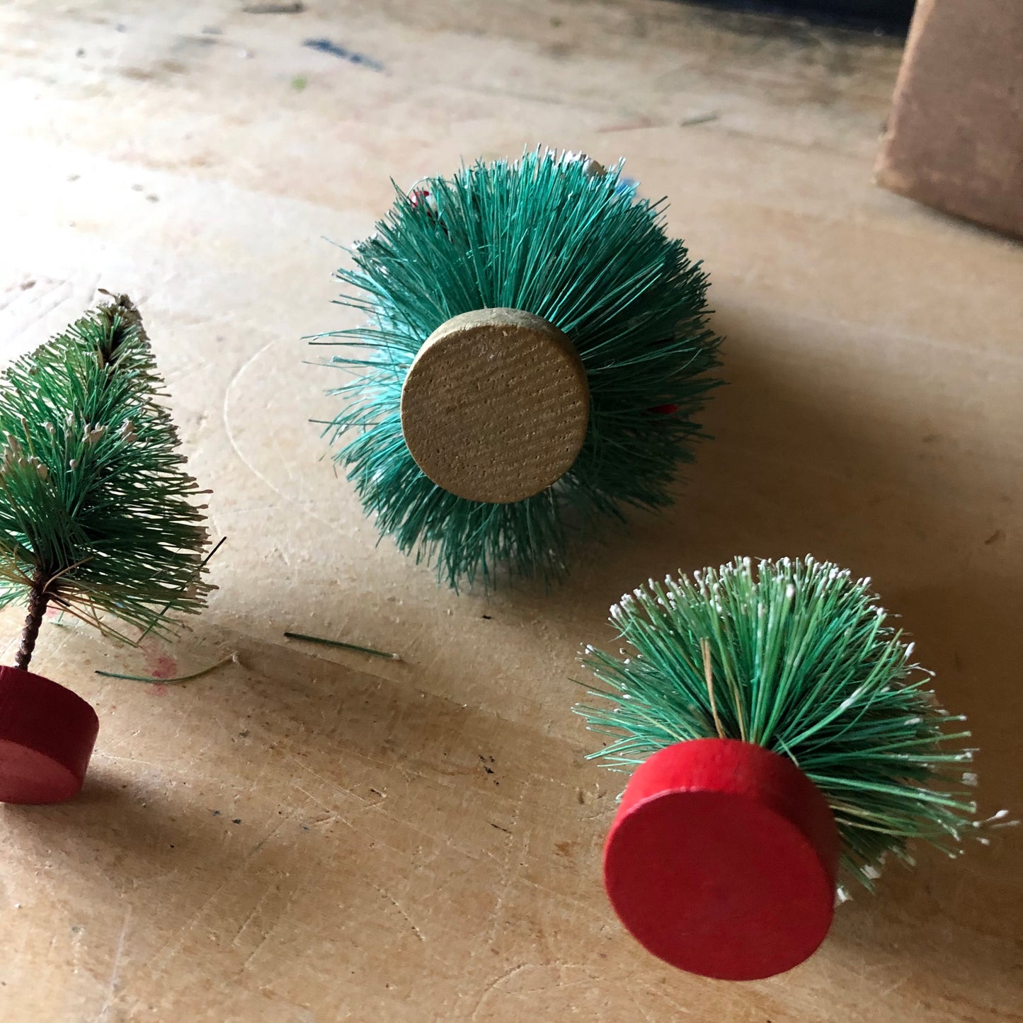 Miniature Vintage Bottle Brush Trees, Set of Eight (c.1960s)