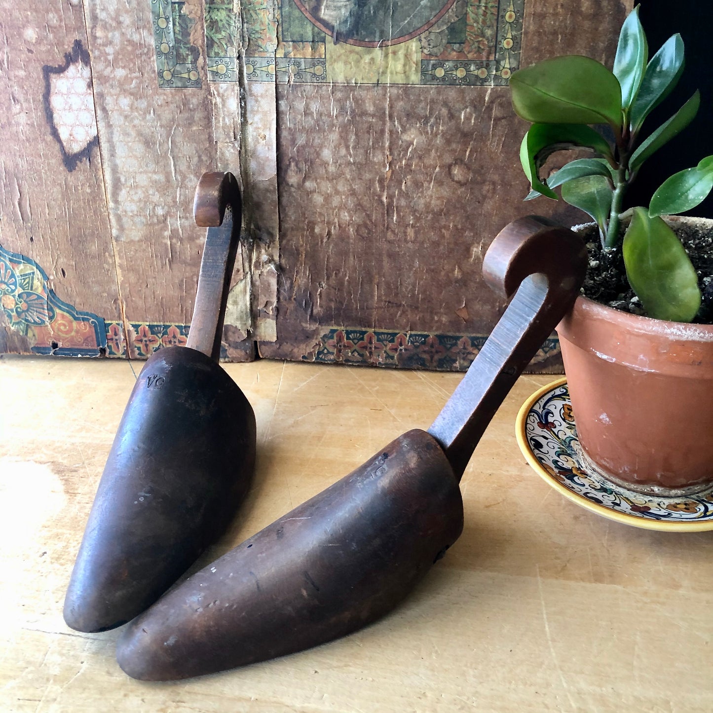 Vintage Industrial Wooden Shoe Forms Set