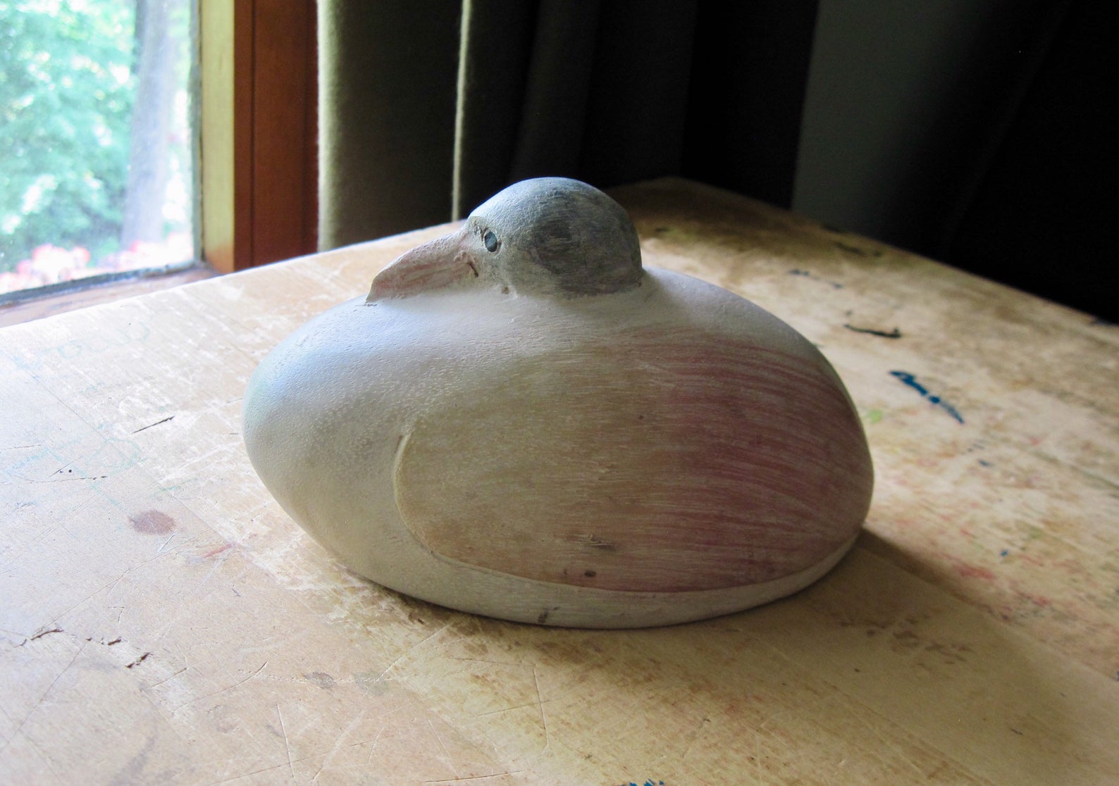 Rustic Carved Wooden Duck (c.1980s)