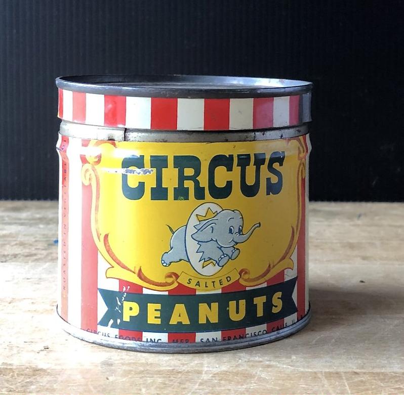 Circus Peanuts Advertising Litho Tin (c.1940s)