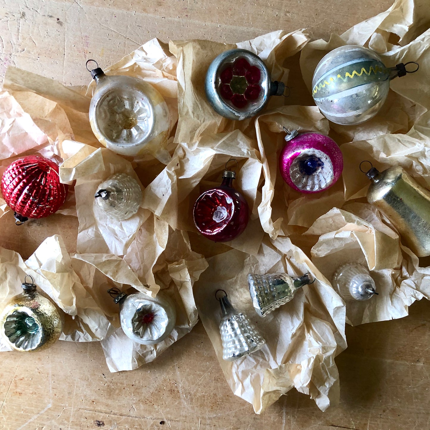 Early Antique Blown Glass Christmas Ornaments (c.1900s)