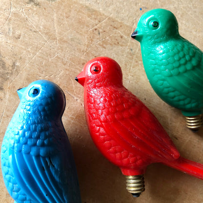 Vintage Plastic Decorative Bird Light Bulbs (c.1960s)