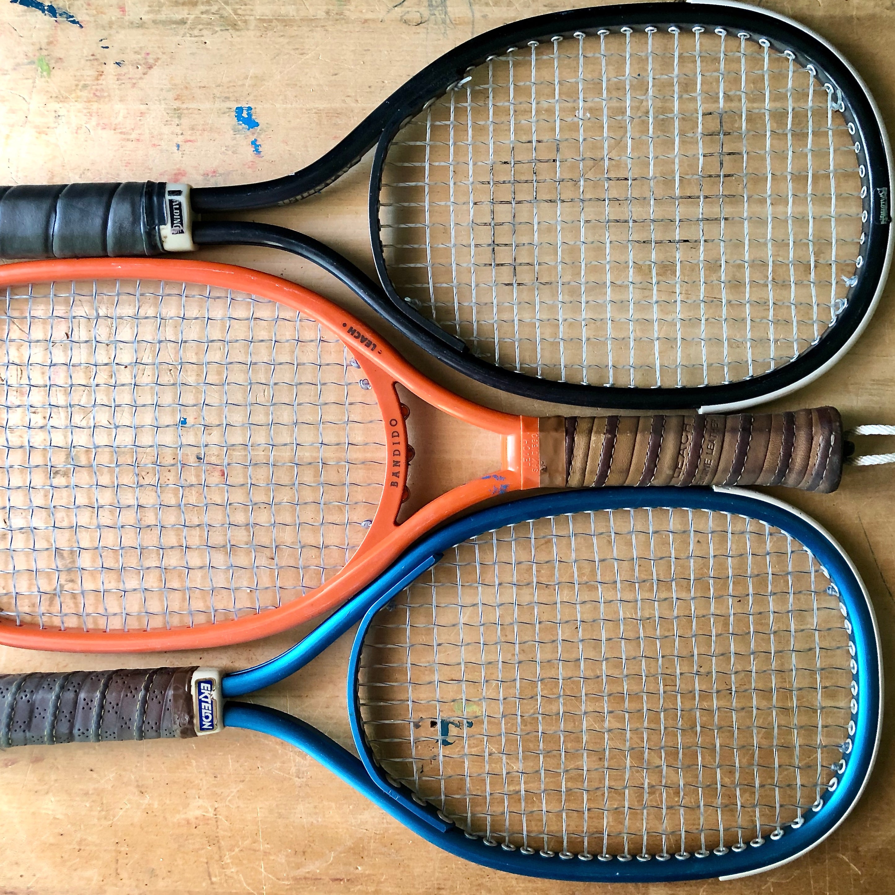 Vintage Racquetball Racquets, Set of Three (c.1970s+) Rush Creek Vintage