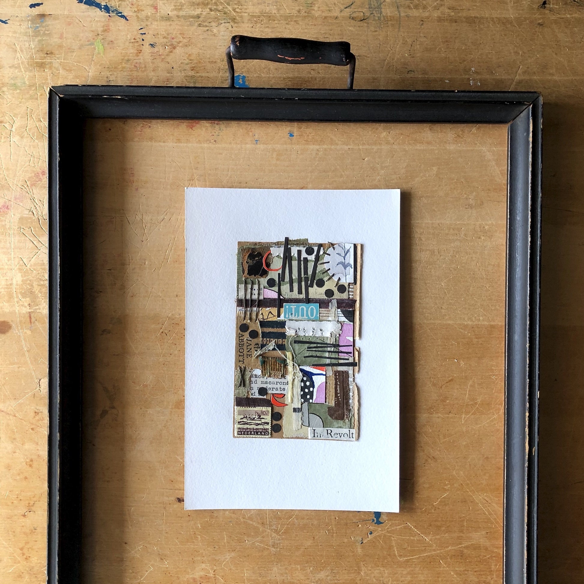 Ready to Frame Vintage Book Collage, 'Out'