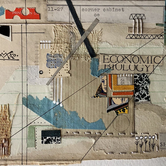 Vintage Book Collage Art, 'Economic Biology'