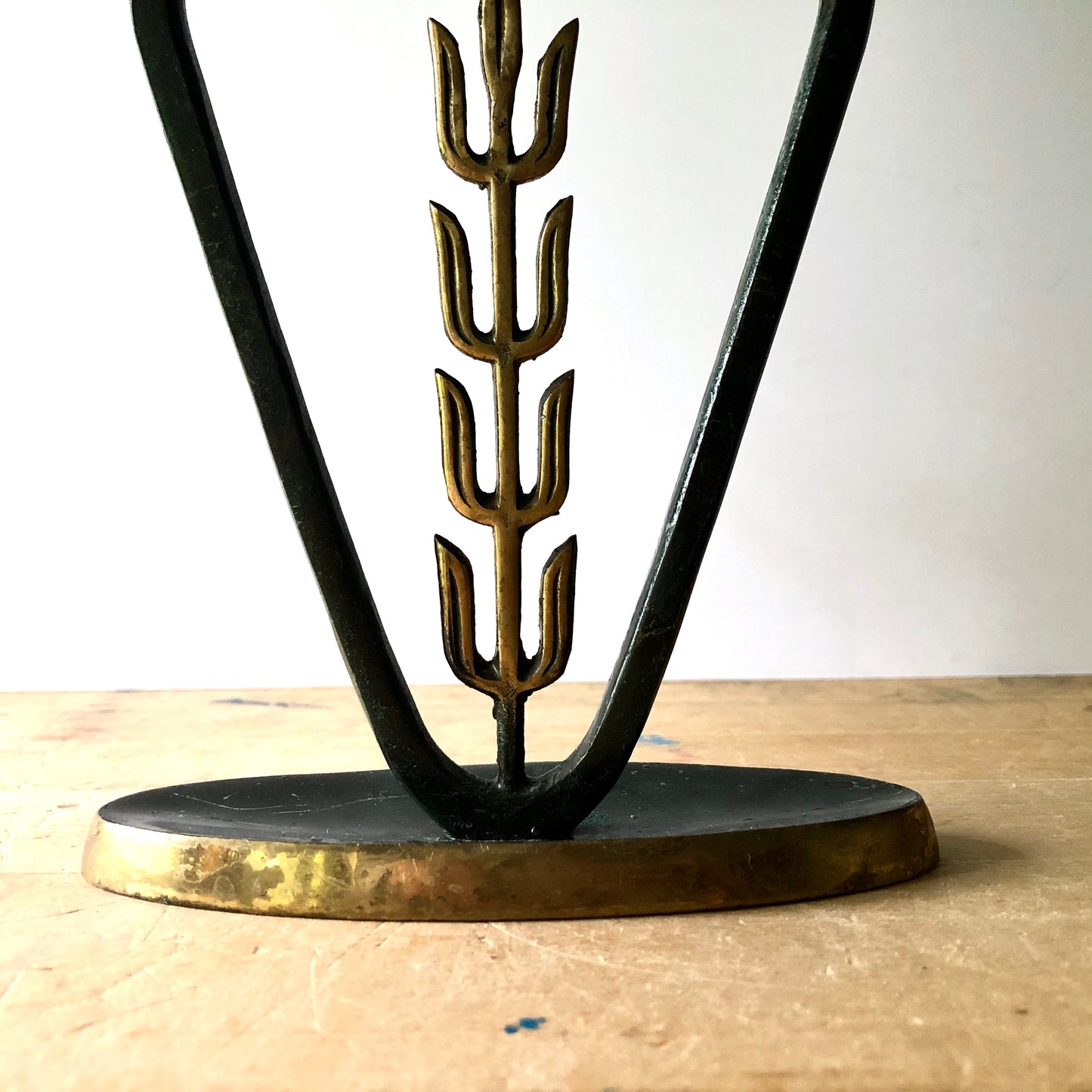 Vintage Brass Menorah Candle Holder