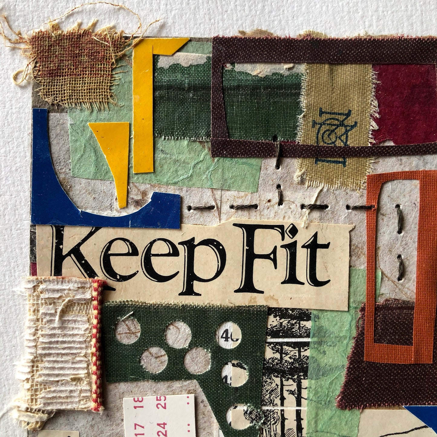 Ready to Frame Vintage Book Collage, 'Keep Fit'