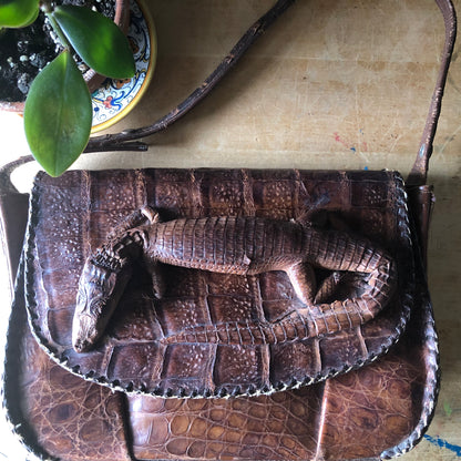 Vintage Baby Alligator Leather Bag (c.1940s)