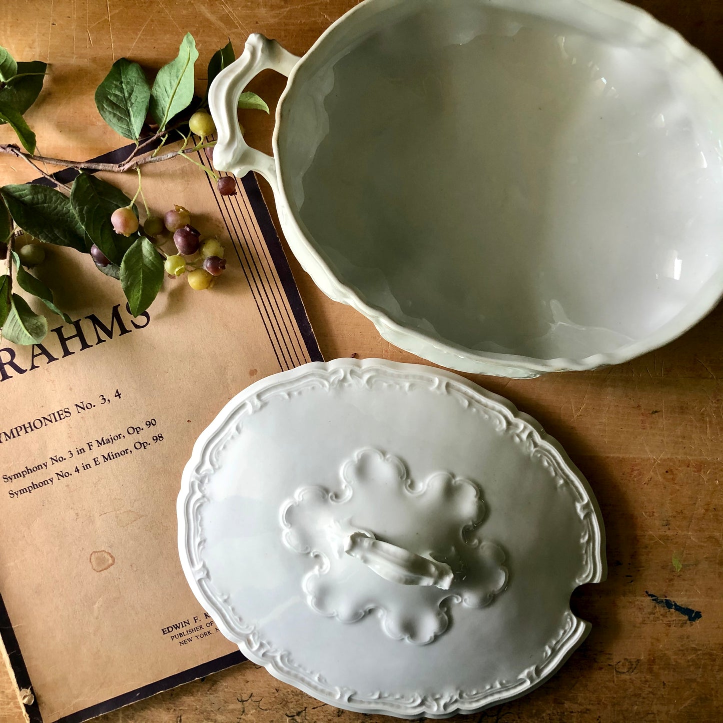 Antique Haviland White Oval Soup Tureen (c. early 1900s)