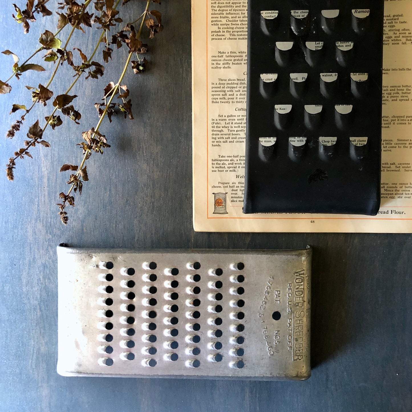 Vintage Wonder Shredder Food Grater, Set of 2 (c.1930s)