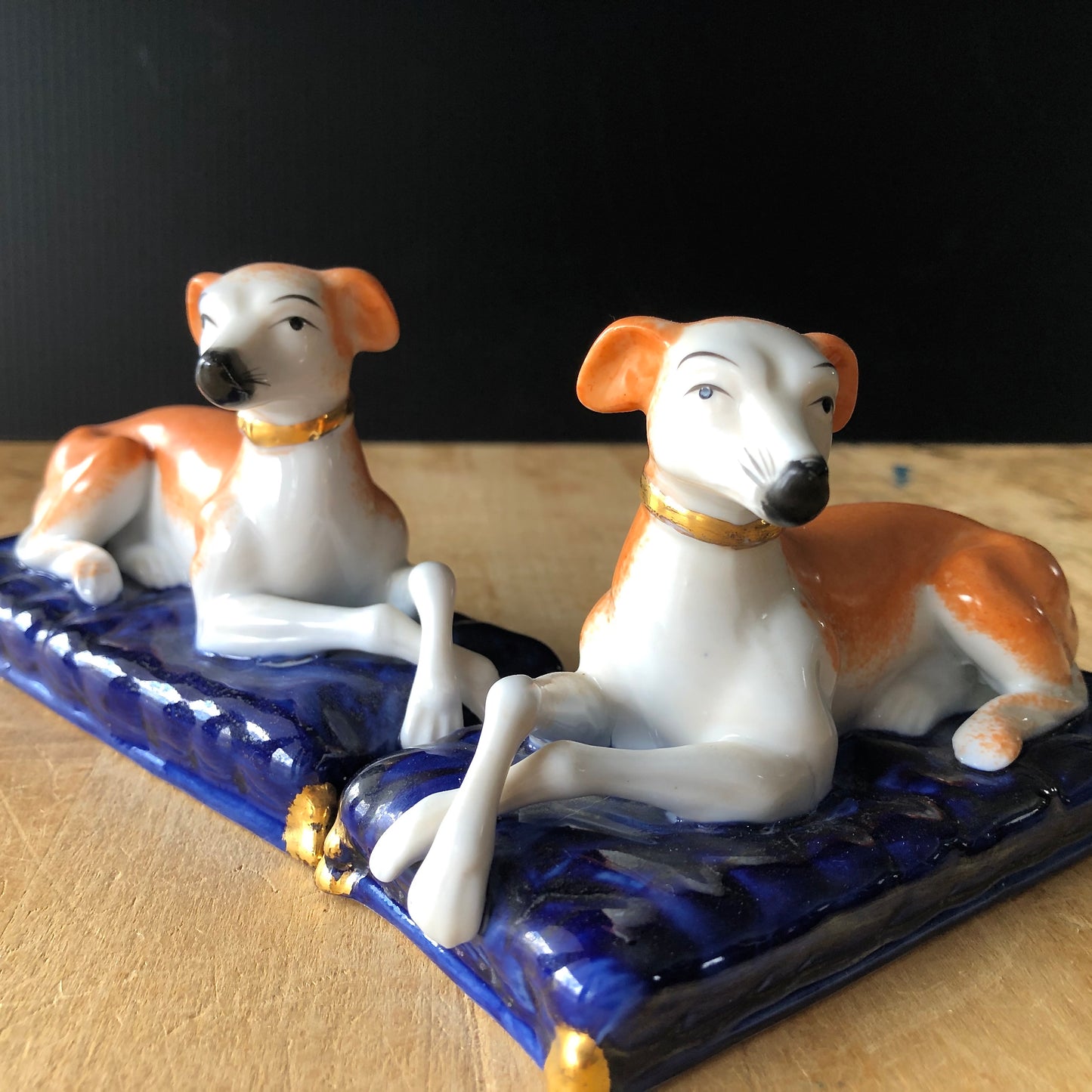 Pair of Vintage Ceramic Greyhound Dog Figurines