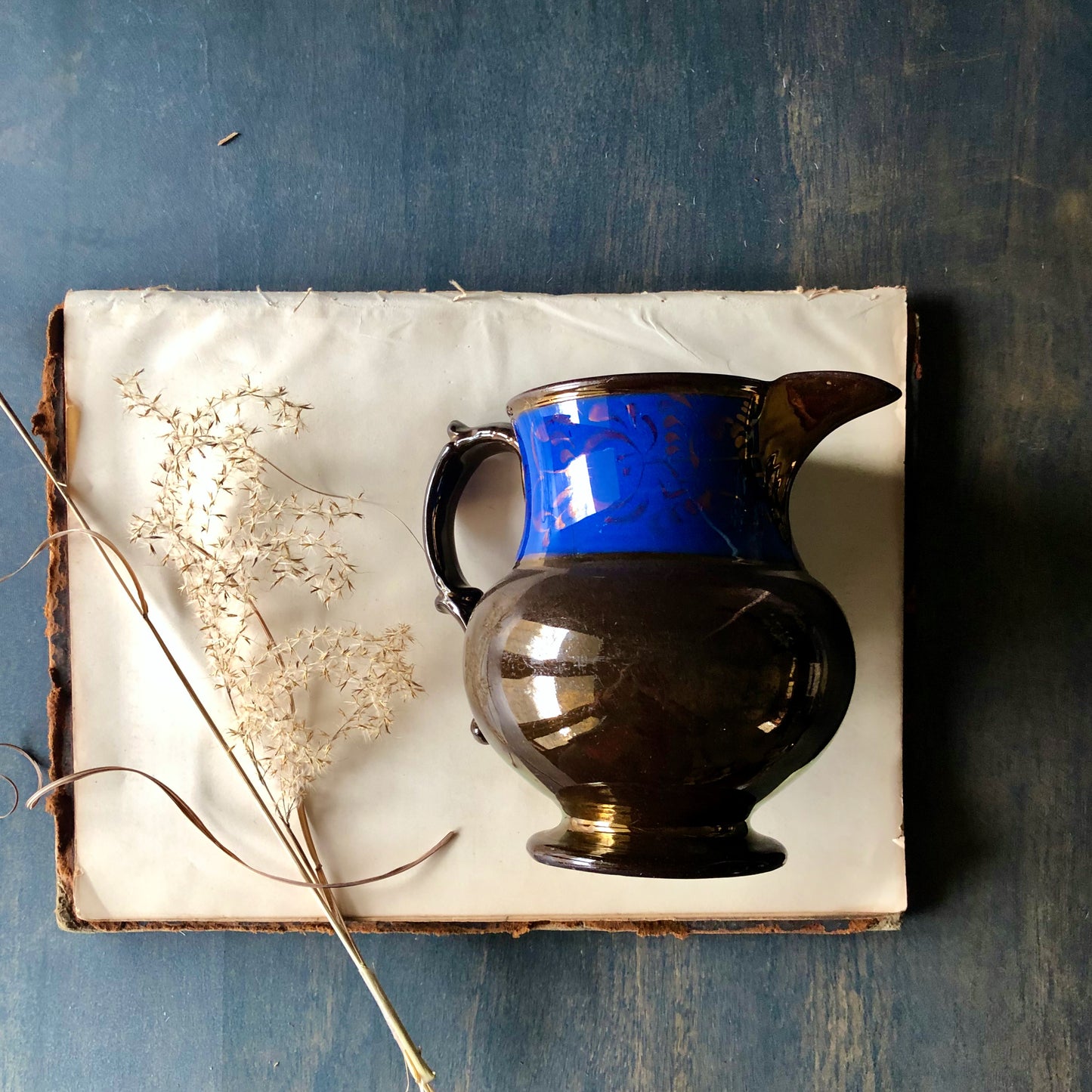 Antique Copper and Blue Lustreware Set (c.1800s)