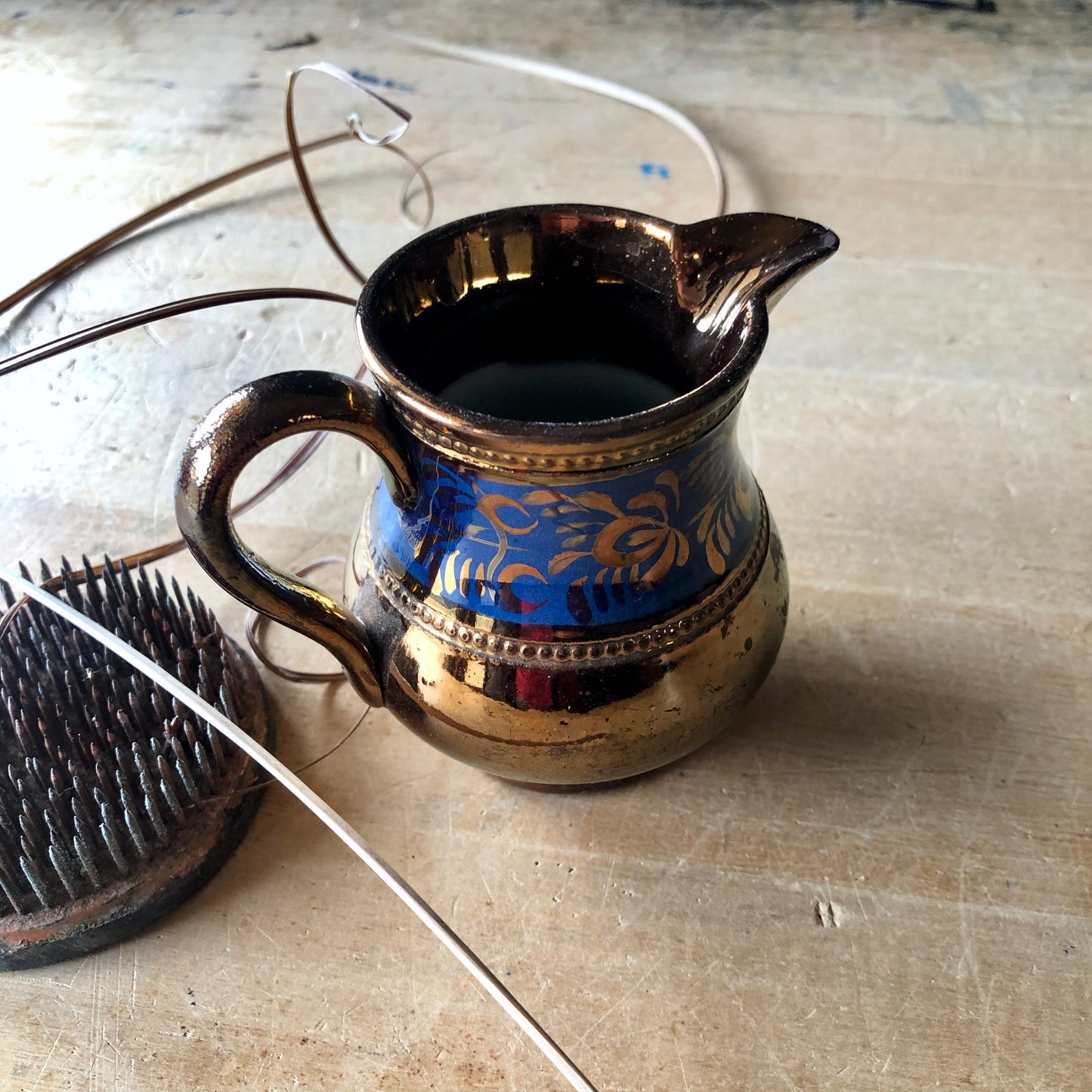 Antique Copper and Blue Lustreware Set (c.1800s)