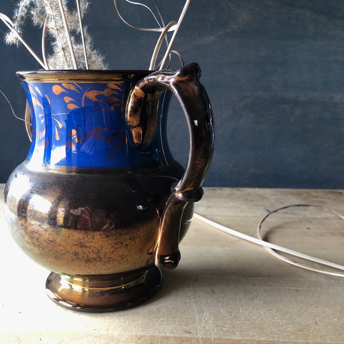 Antique Copper and Blue Lustreware Set (c.1800s)