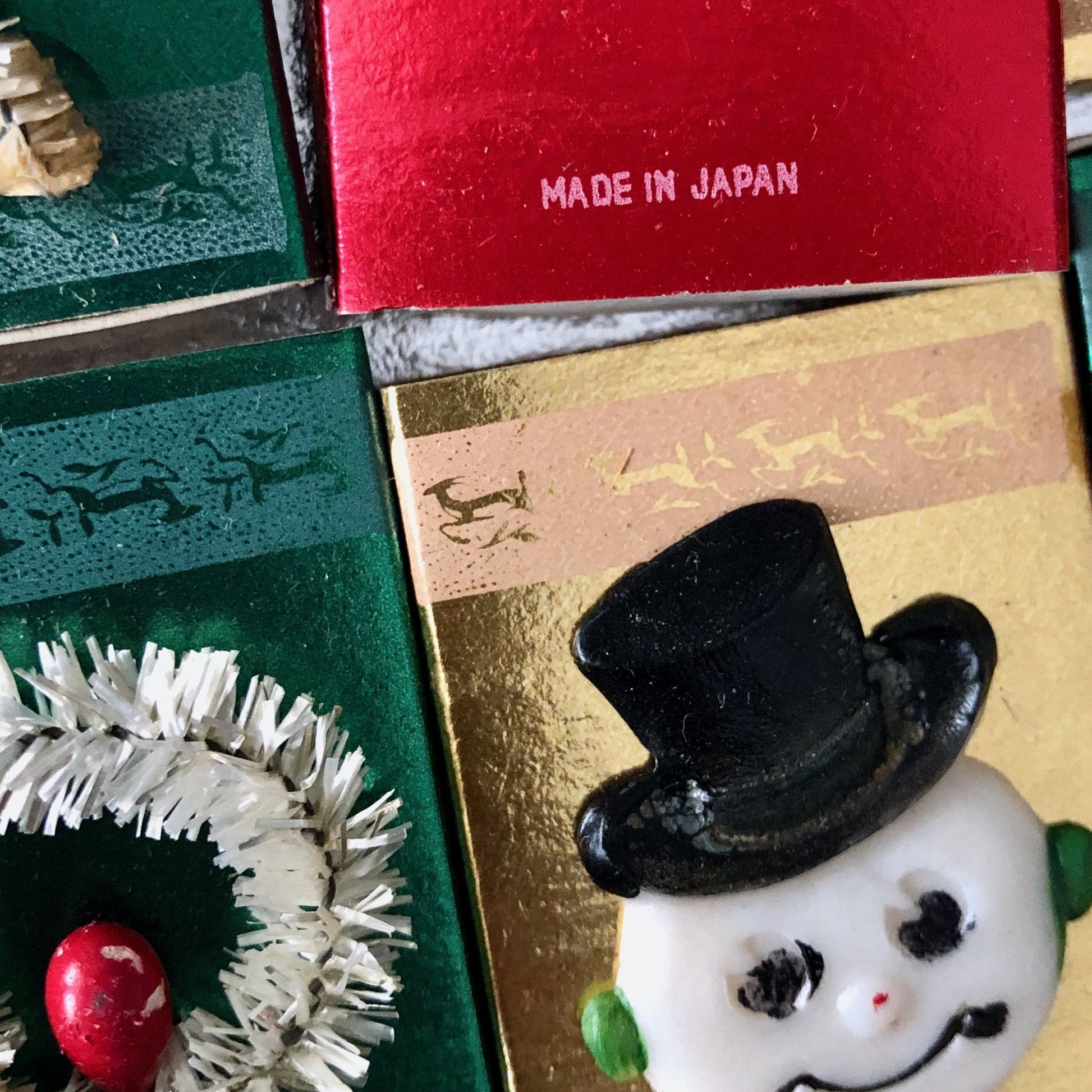 Vintage Christmas Noel Decorative Match Boxes (c.1950s)