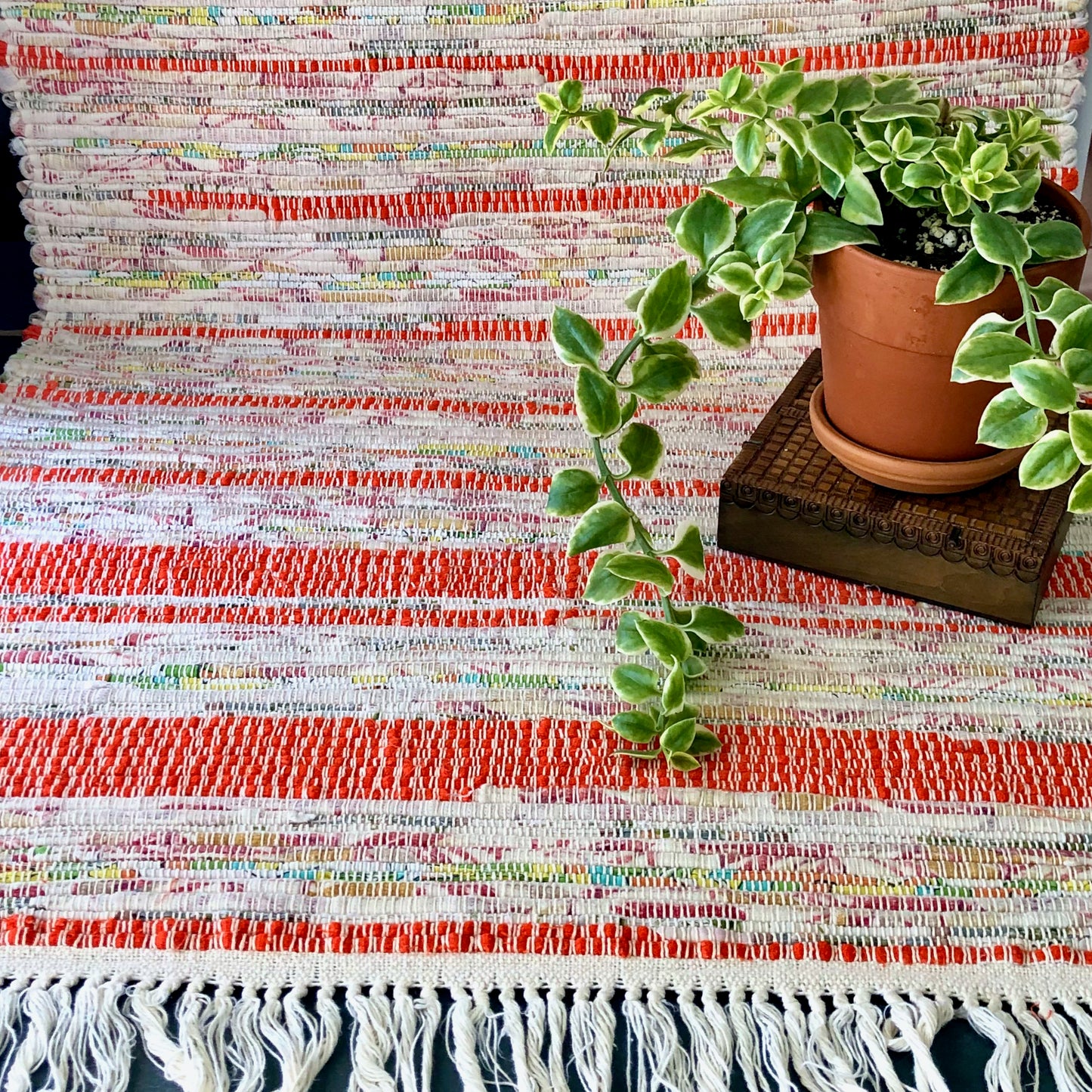 Farmhouse Kitchen Striped Rag Rug